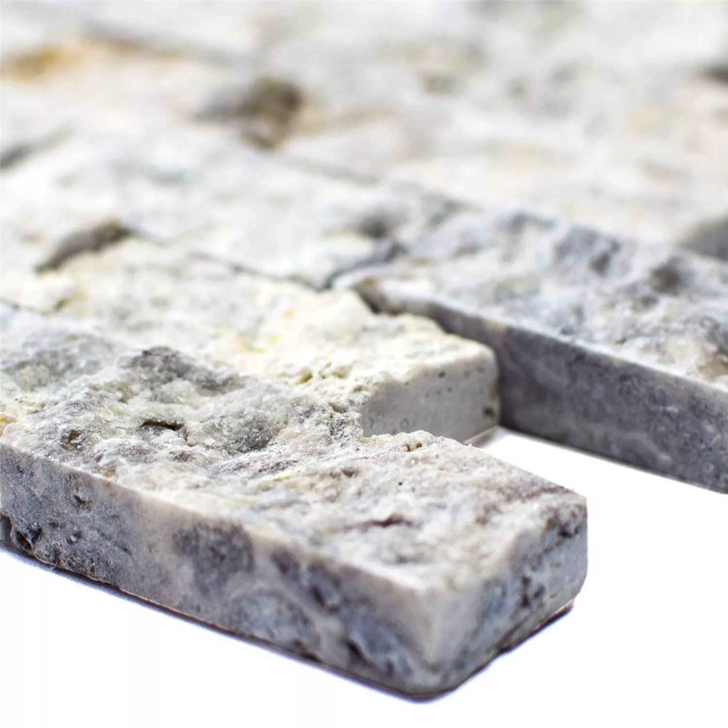 Mosaic Tiles Travertine Nestor Silver 3D Mosaic Tiles Travertine Nestor Silver 3D