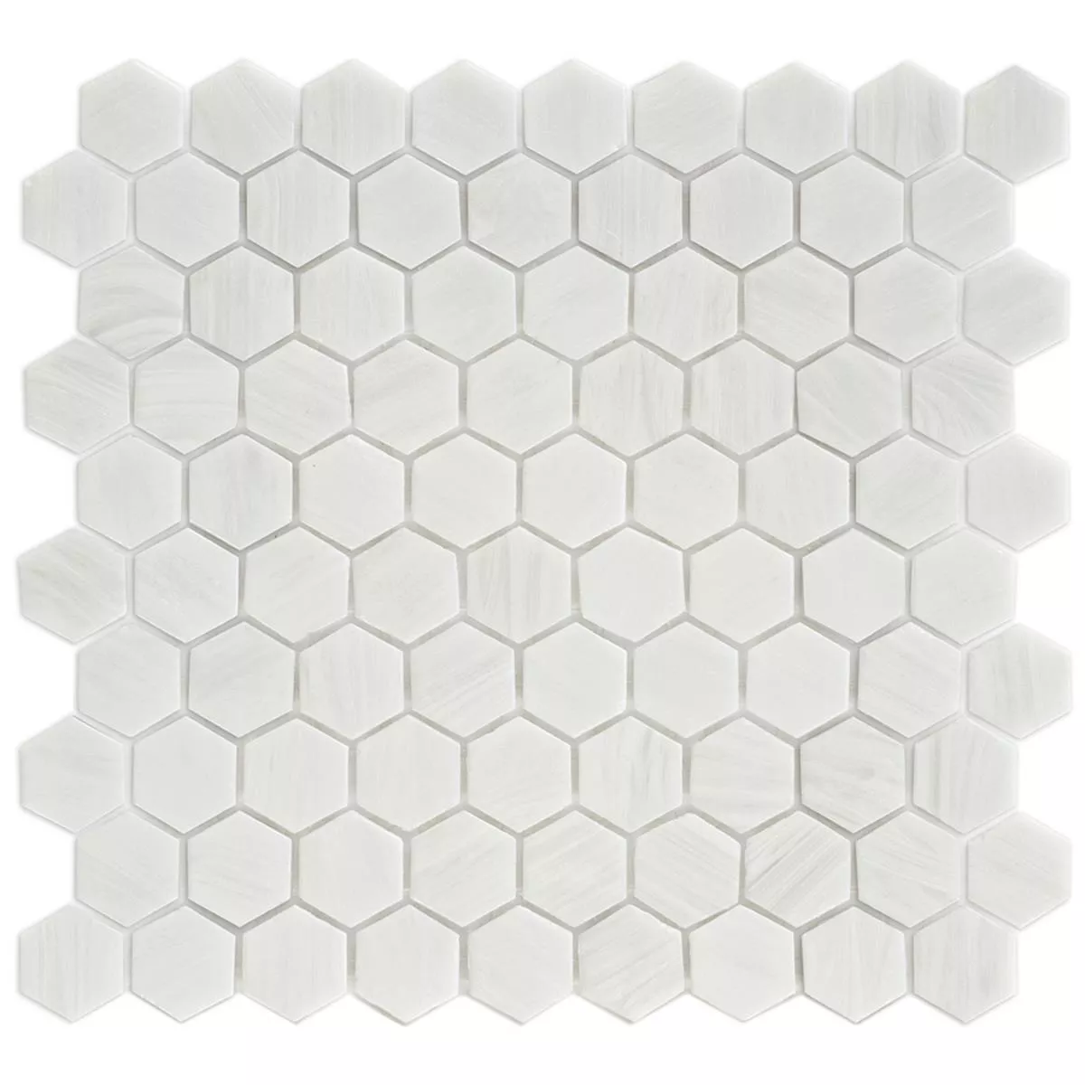 Glass Mosaic Tiles Trend-Vi Hexagonal 280 Blanc Glass Mosaic Tiles Trend-Vi Hexagonal 280 Blanc