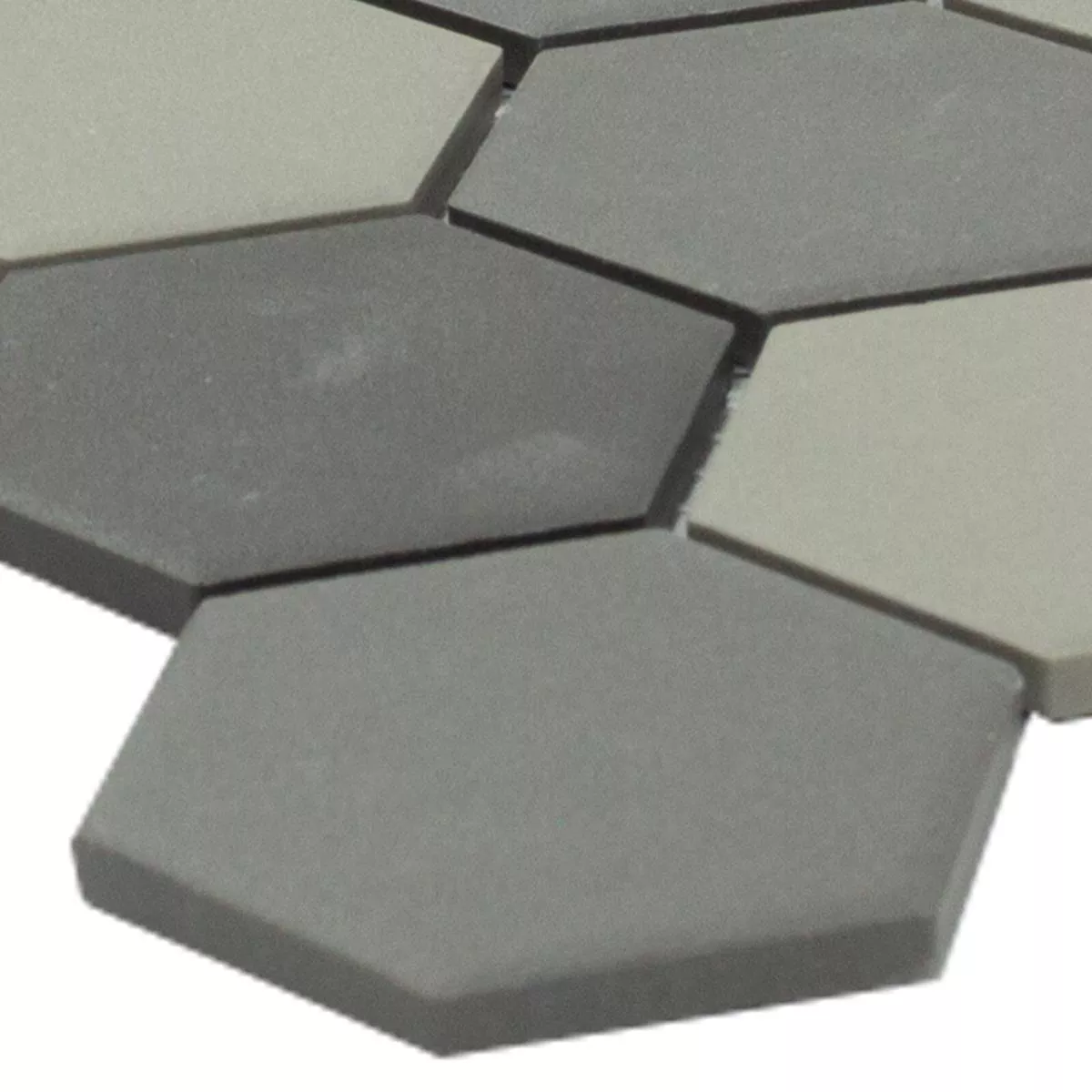 Ceramic Mosaic Tile Hexagon Bern Grey Black Ceramic Mosaic Tile Hexagon Bern Grey Black