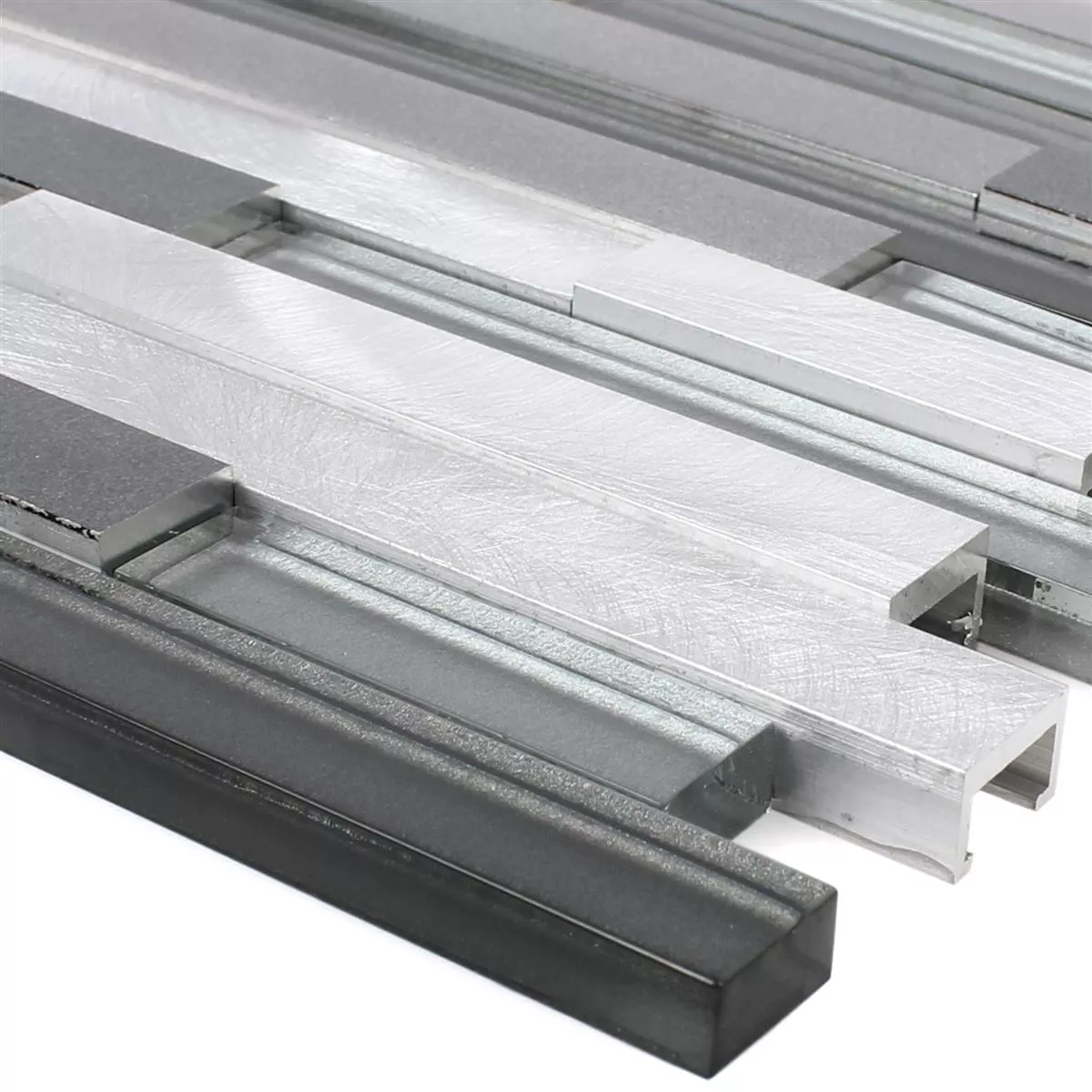 Mosaic Tiles Glass Metal Margariti Black Silver Mosaic Tiles Glass Metal Margariti Black Silver