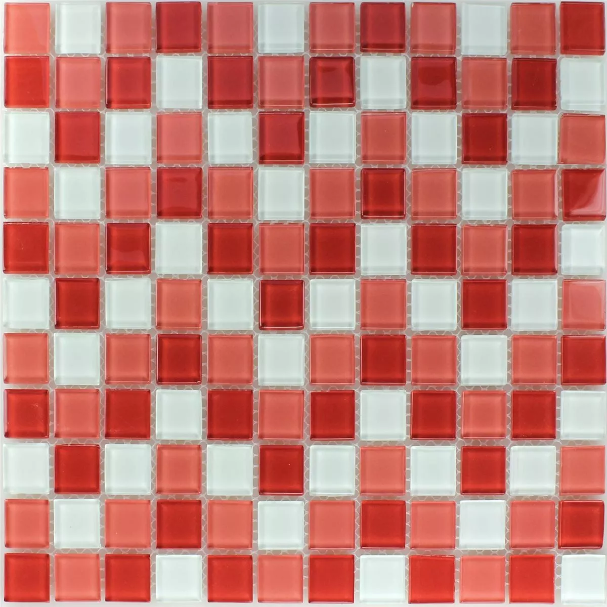 Sample Mosaic Tiles Glass Kozarica White Red Mix