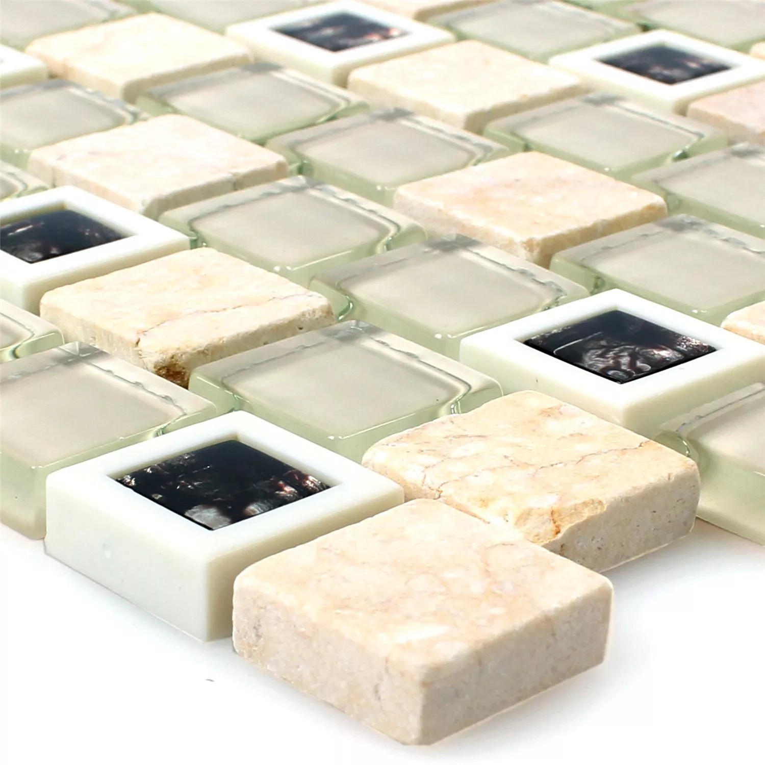 Sample Glass Plastic Natural Stone Mosaic Historico Beige Mix