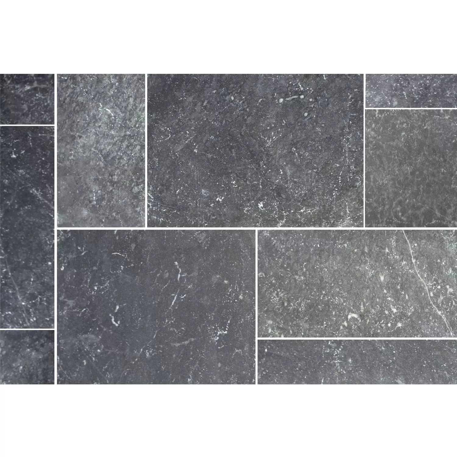 Natural Stone Tiles Visso Nero Roman Pattern Natural Stone Tiles Visso Nero Roman Pattern