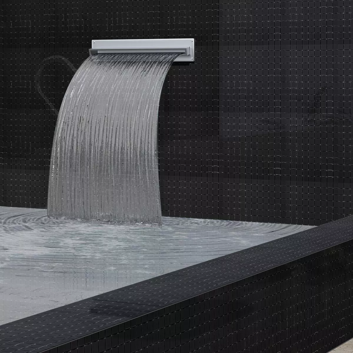 Glass Swimming Pool Mosaic Venetia Black