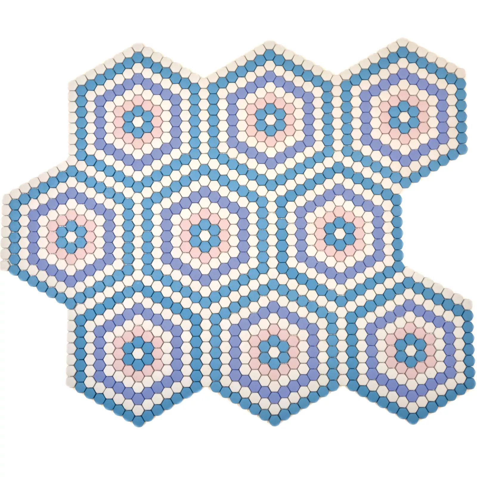 Sample Glass Mosaic Tiles Eco Bahamas Blue Pink Blanc