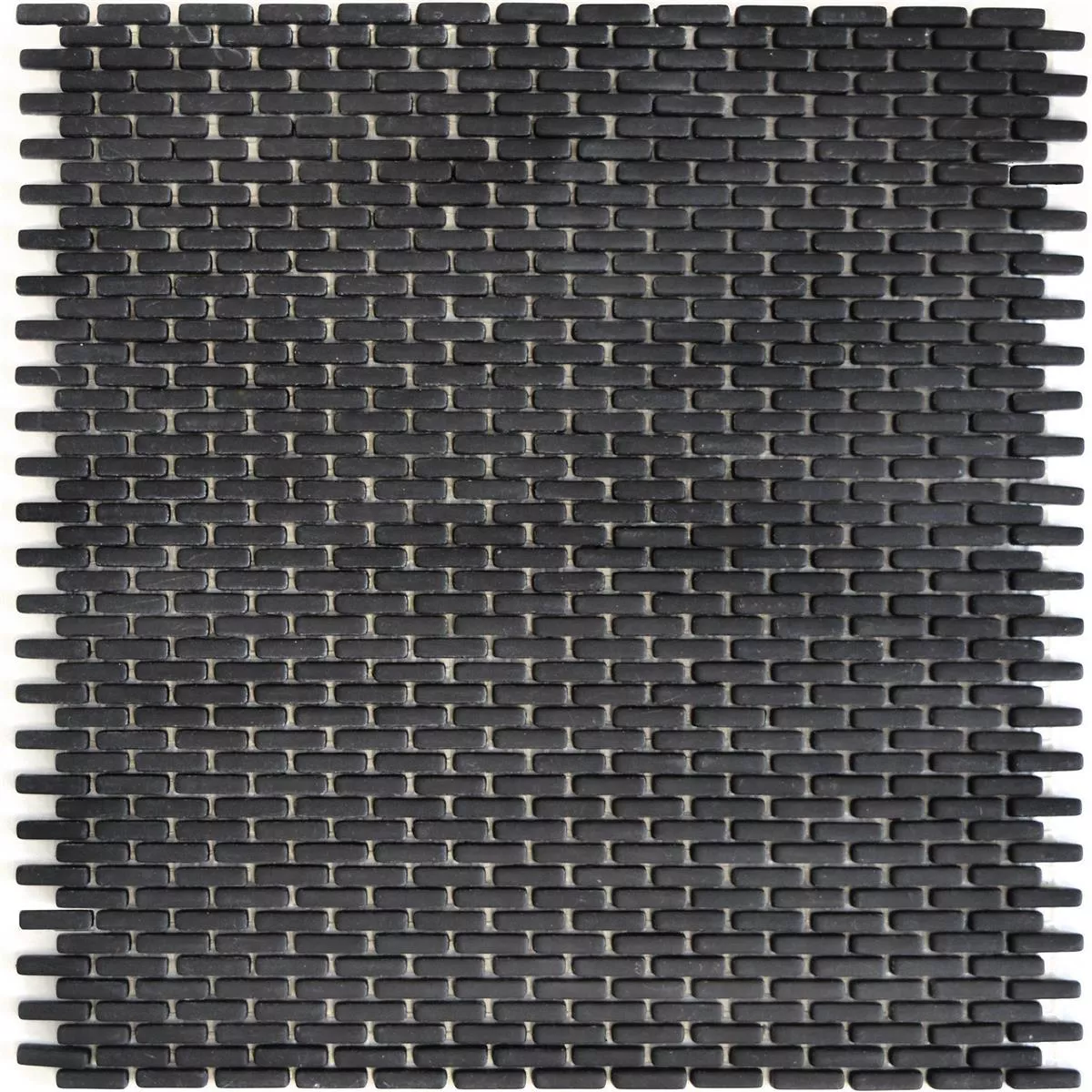 Glass Mosaic Tiles Kassandra Black Brick Mat