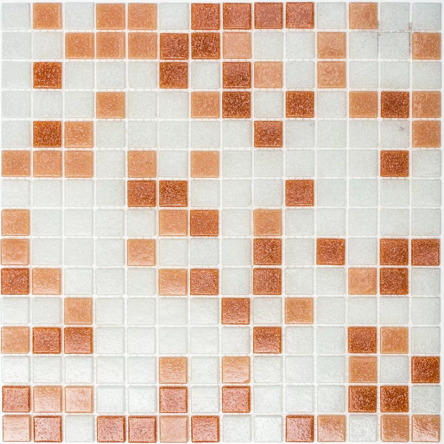 Mosaic Tiles Glass White Brown