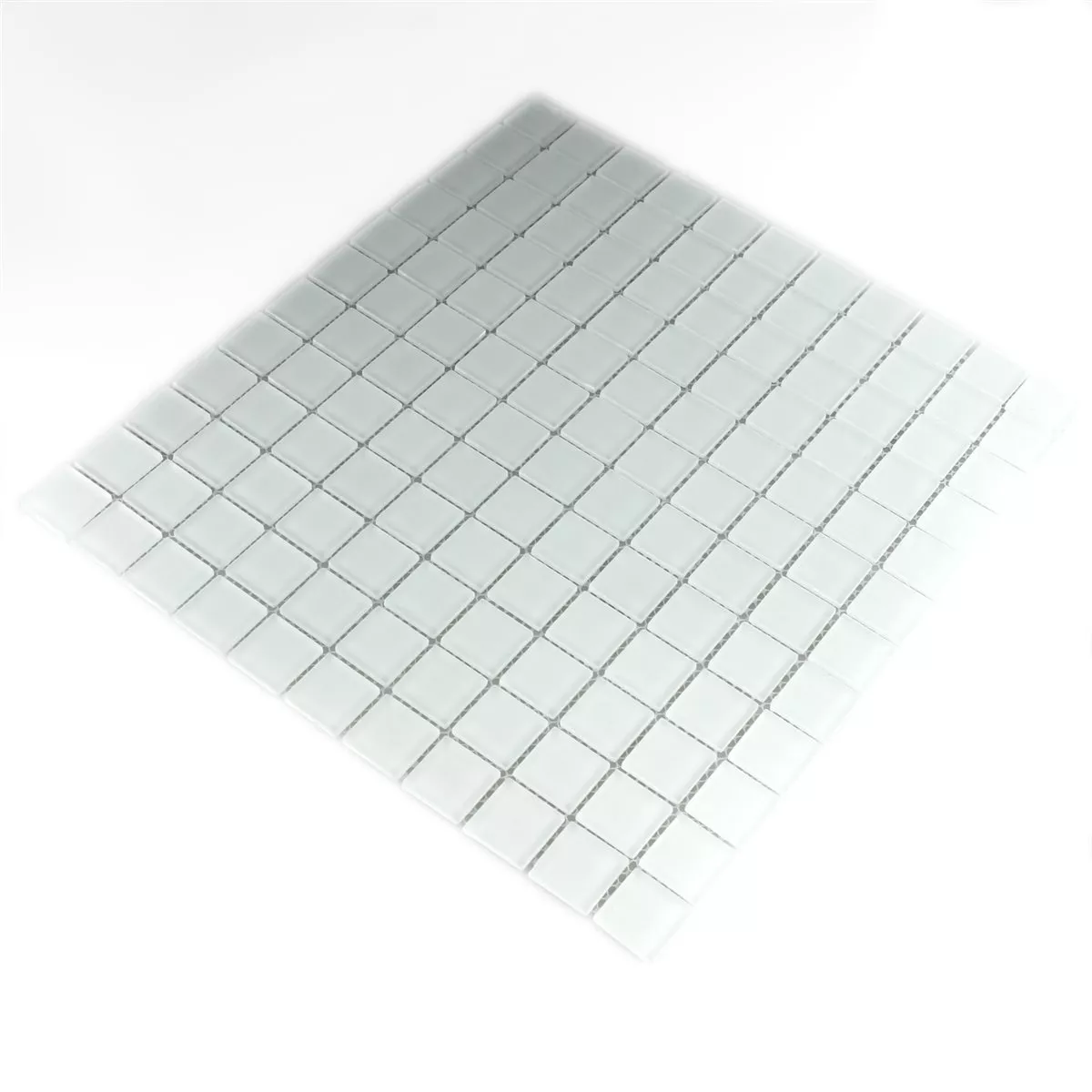 Mosaic Tiles Glass White Mat Uni