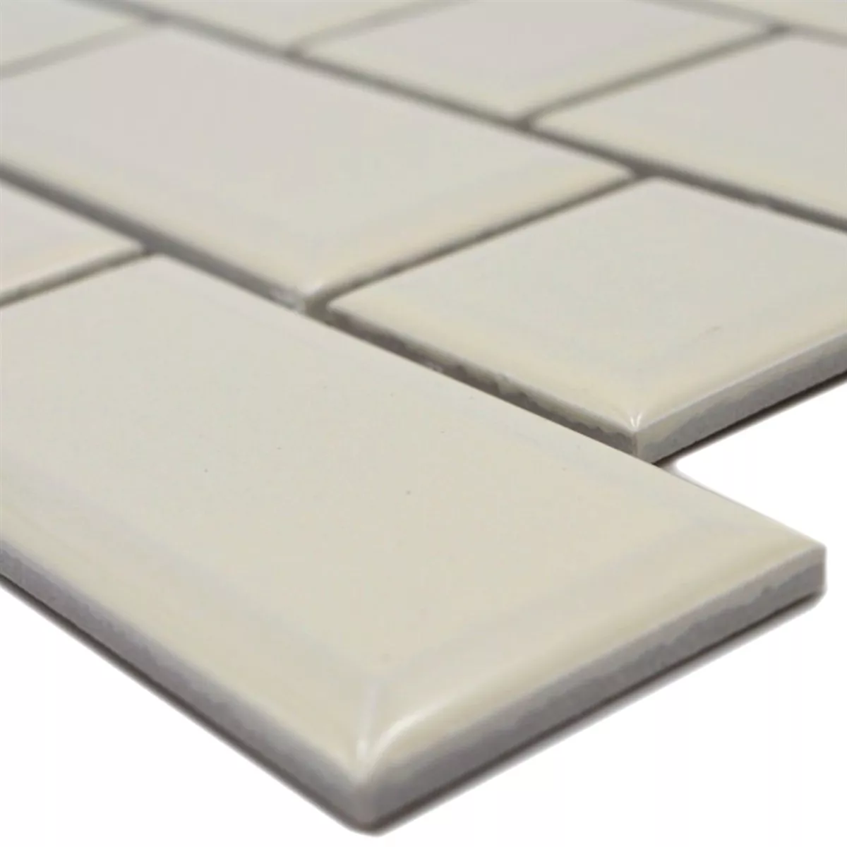 Ceramic Mosaic Tiles Indra Metro Facet Ivory