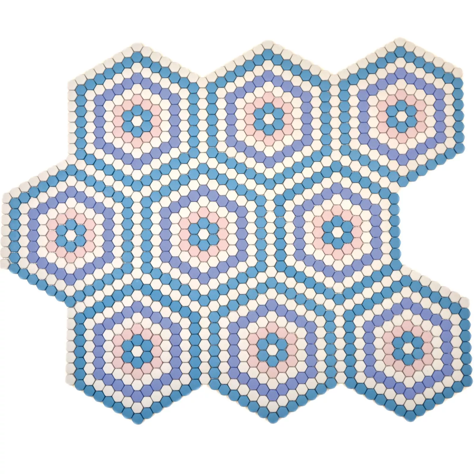 Glass Mosaic Tiles Eco Bahamas Blue Pink Blanc