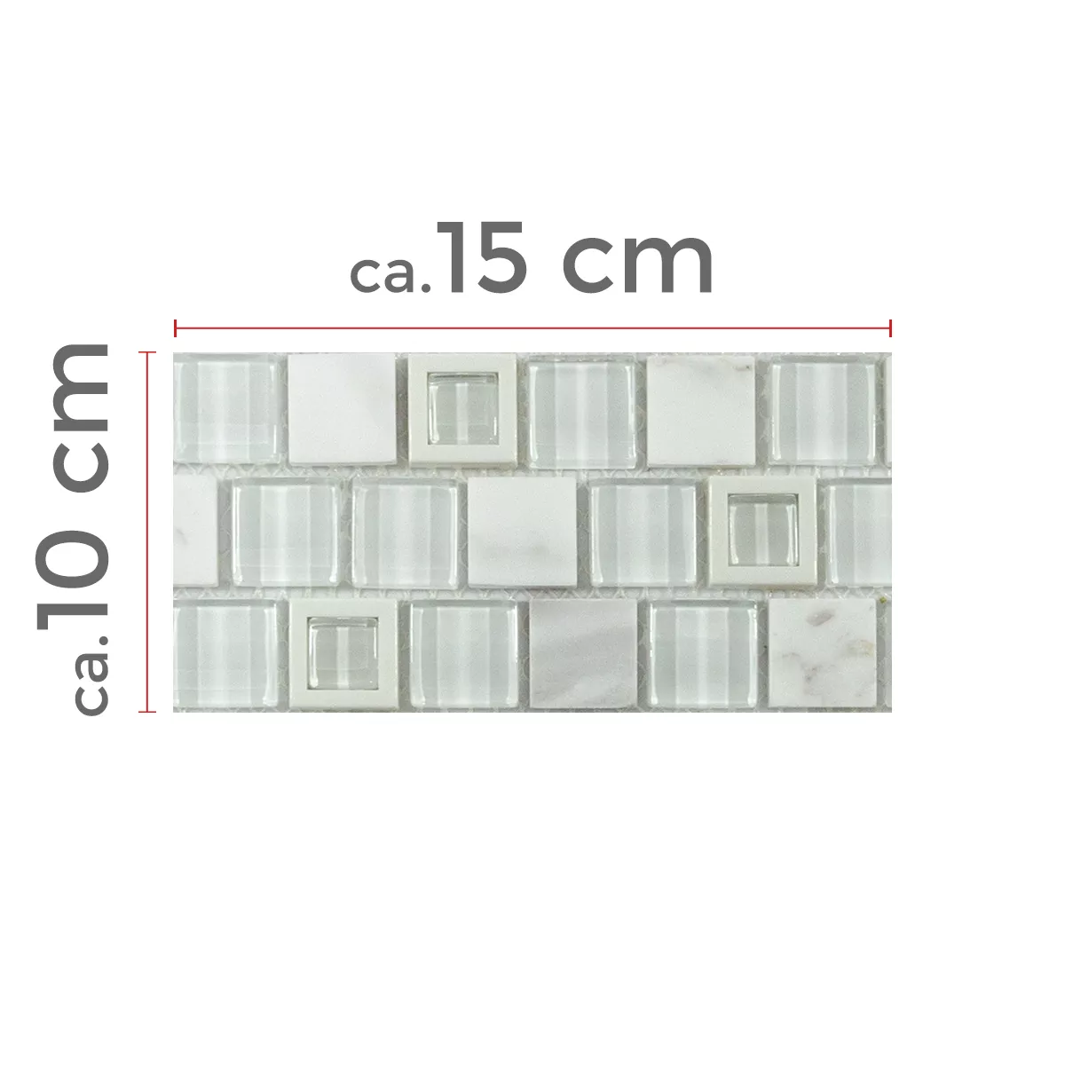 Sample Glass Plastic Natural Stone Mosaic Lunaquell Blanc