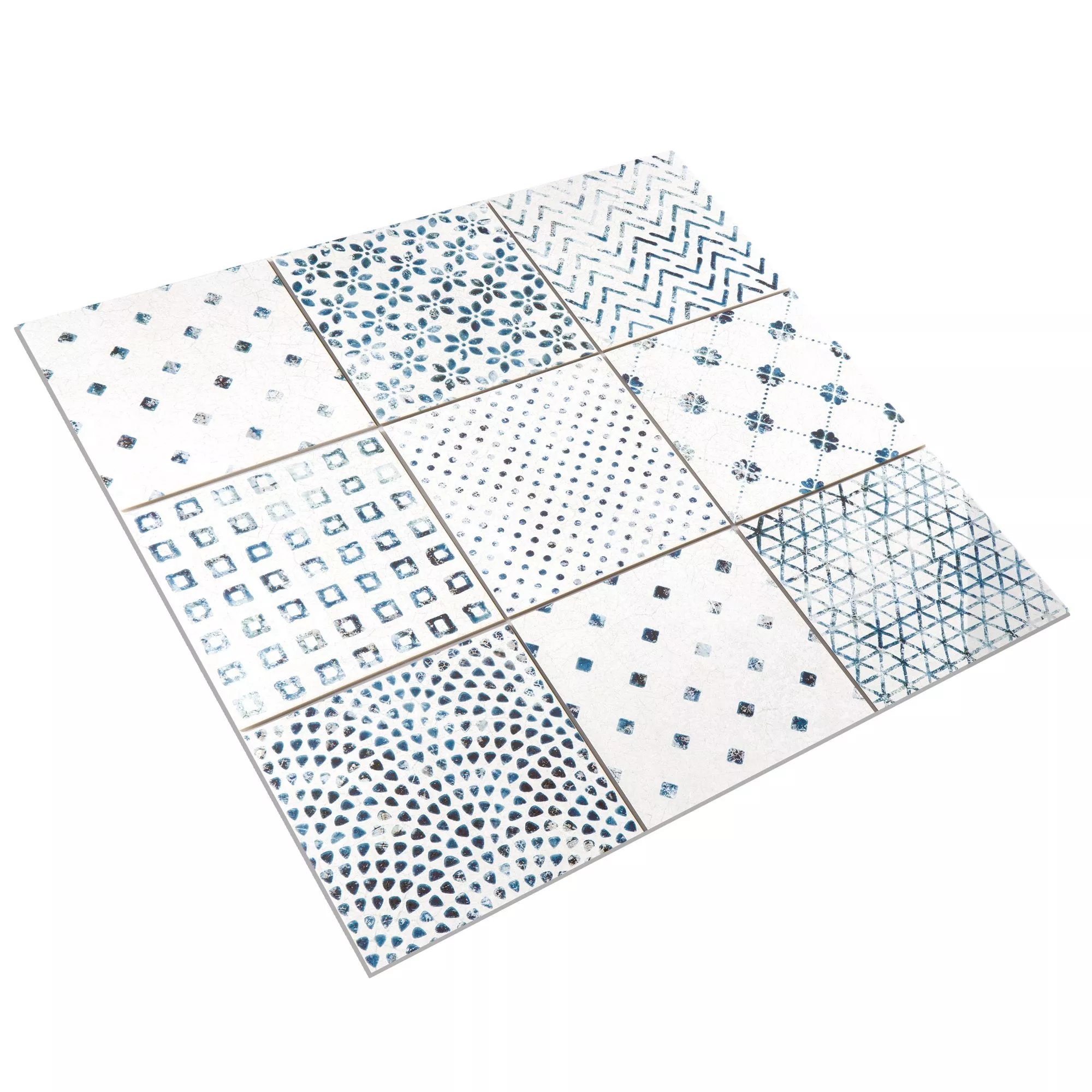 Floor Tiles Talia Retro Optic Blue 18,5x18,5cm