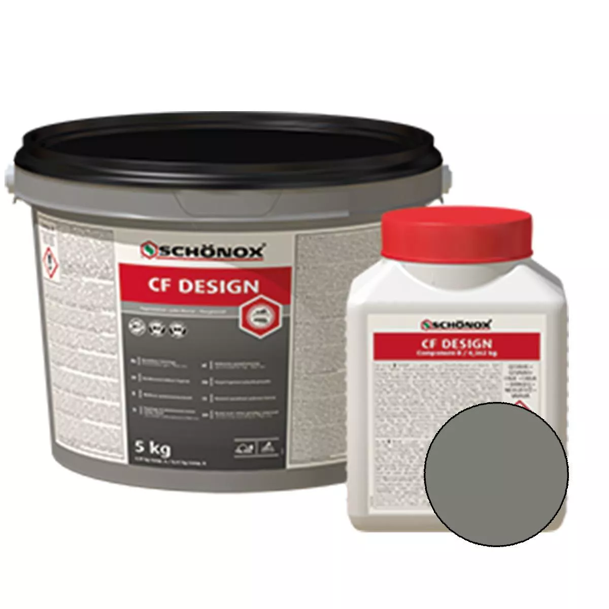 Joint mortar Schönox CF Design epoxy resin Colorfuge Grey 5 Kg Joint mortar Schönox CF Design epoxy resin Colorfuge Grey 5 Kg
