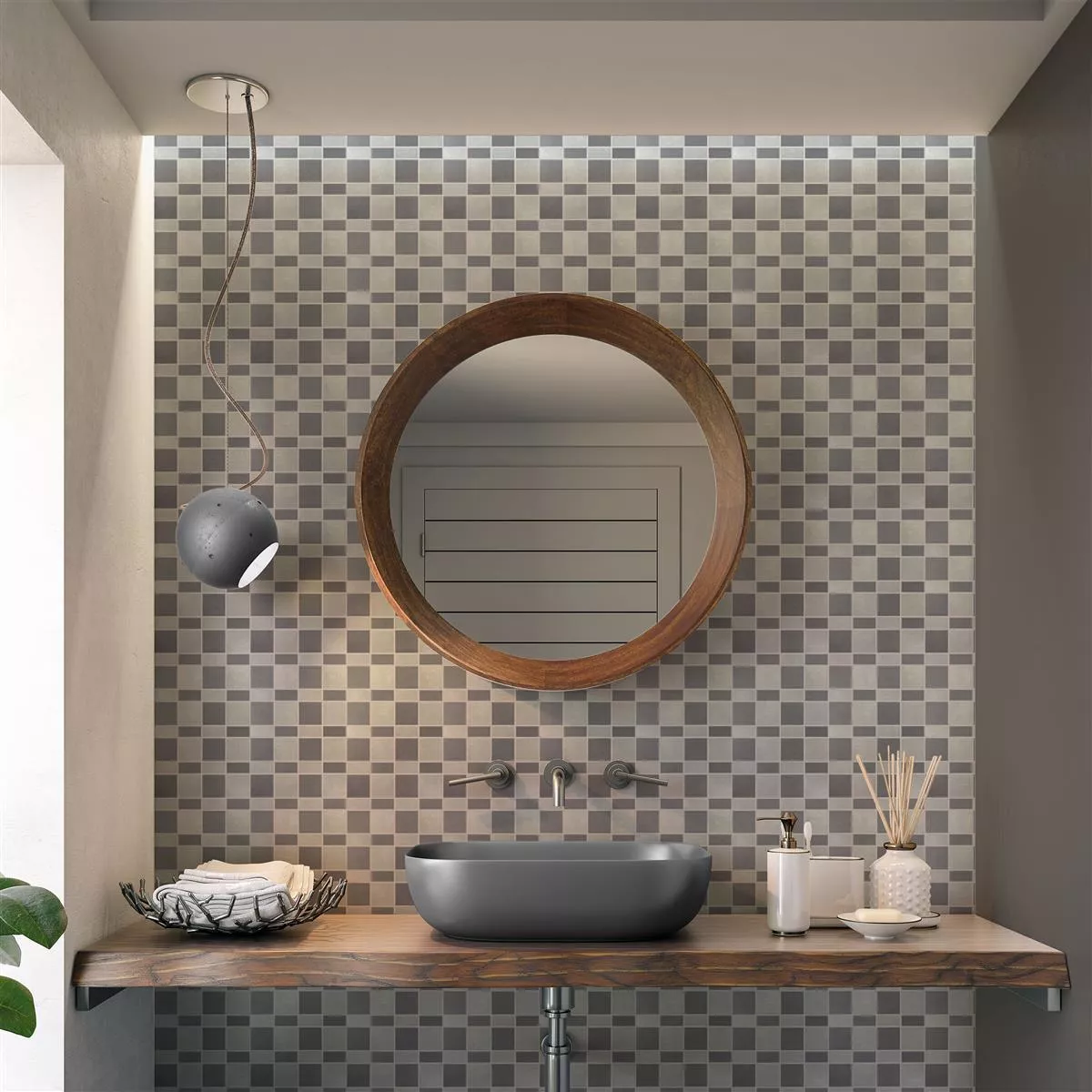 Sample Ceramic Mosaic Tile Kanorado Grey Mix