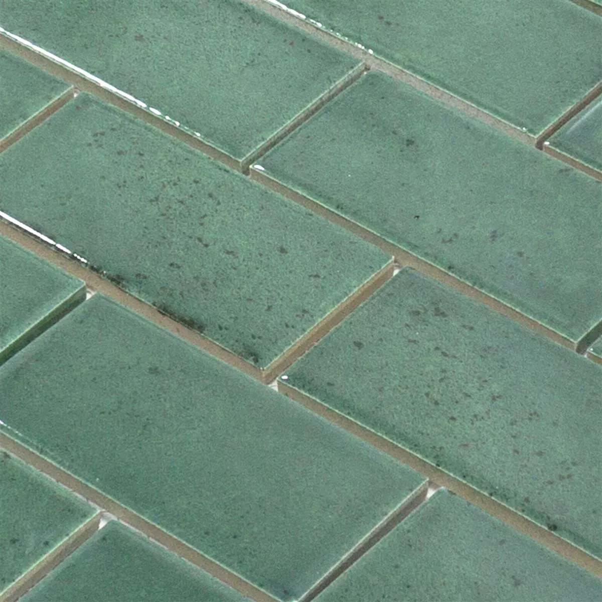 Sample Ceramic Mosaic Tiles Eldertown Brick Dark Green