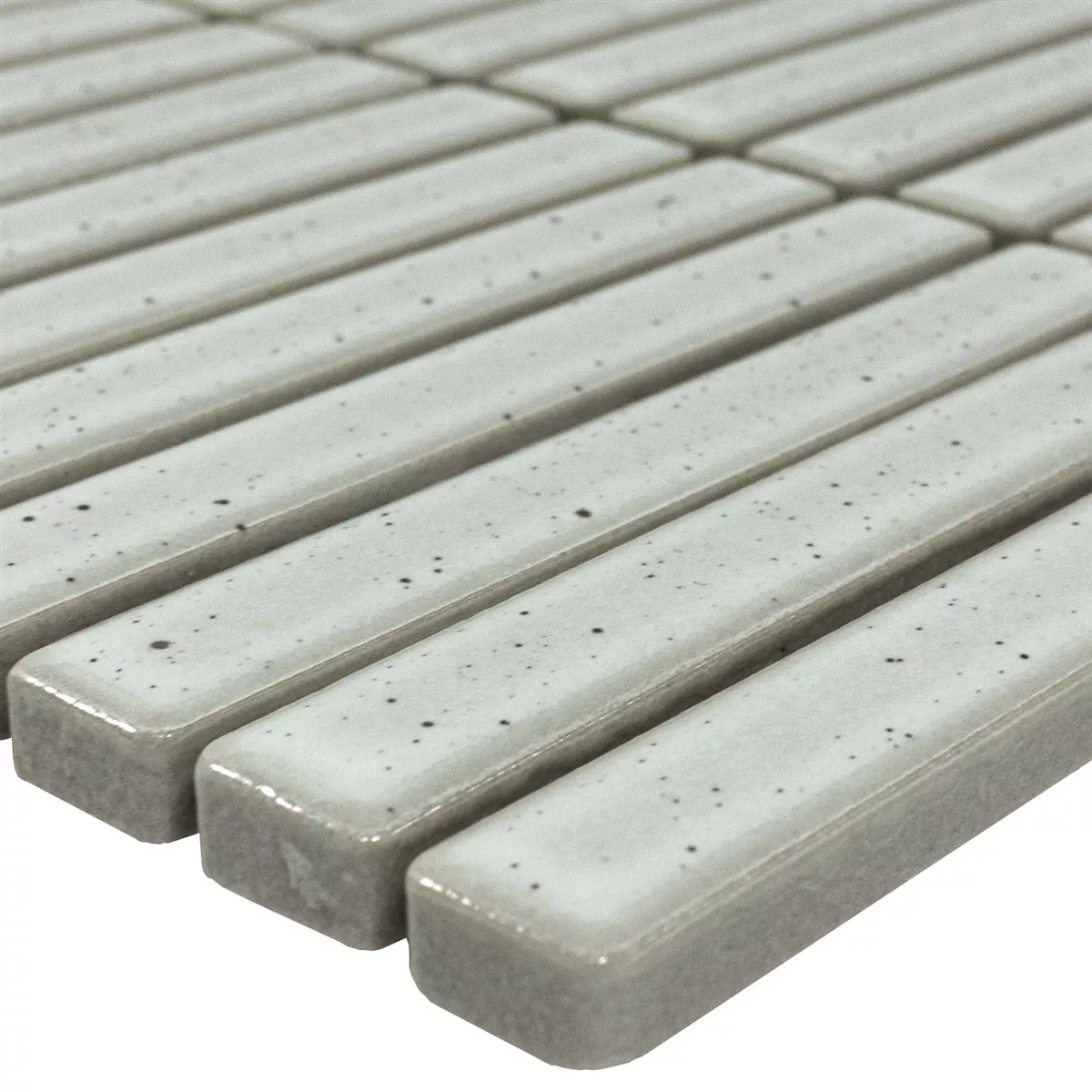 Mosaic Tile Wallachia Old White Glossy 12x92x8 mm