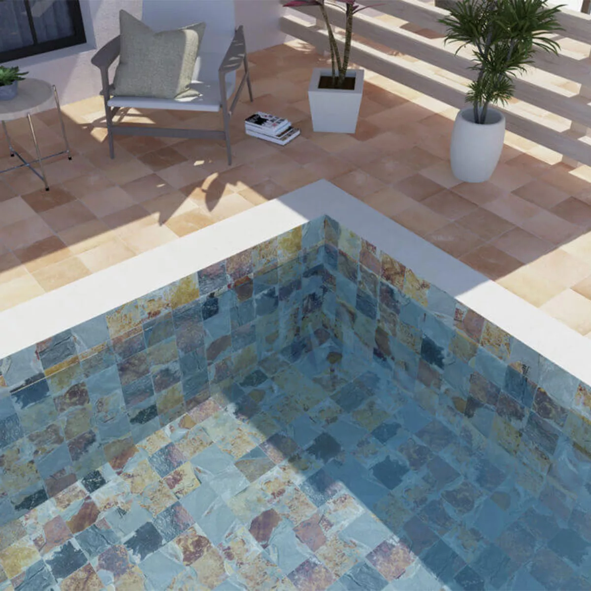 Porcelain Stoneware Swimming Pool Tiles Muskat 15x15cm