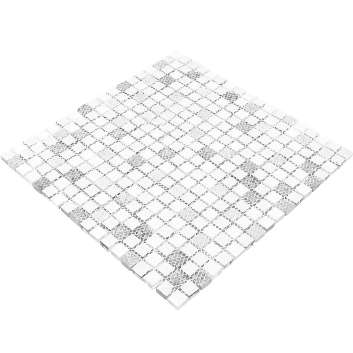 Sample Mosaic Tiles Glass Natural Stone Lincoln Grey Silver