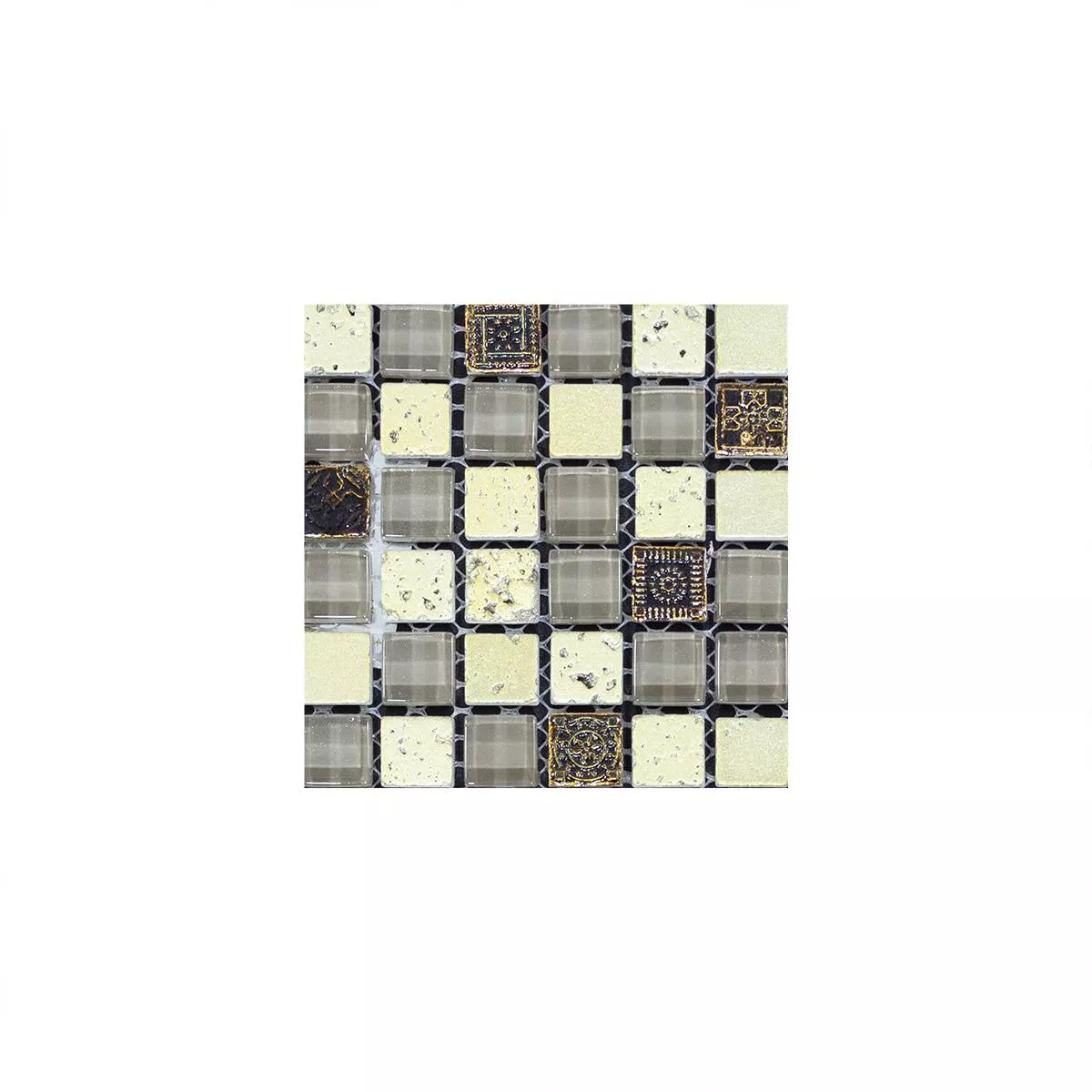 Sample Glass Marble Mosaic Tiles Majestic Silver Brown
