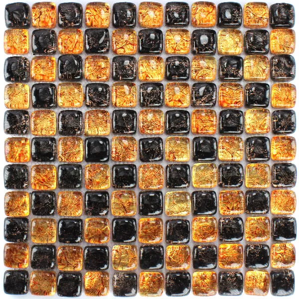 Sample Mosaic Tiles Glass on the Rocks Brown Gold