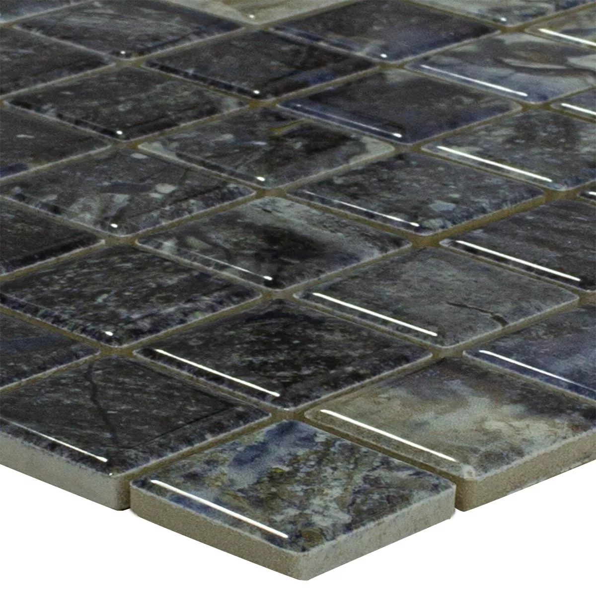 Ceramic Mosaic Tiles Elysium Marble Optic Dark Blue 23 Ceramic Mosaic Tiles Elysium Marble Optic Dark Blue 23