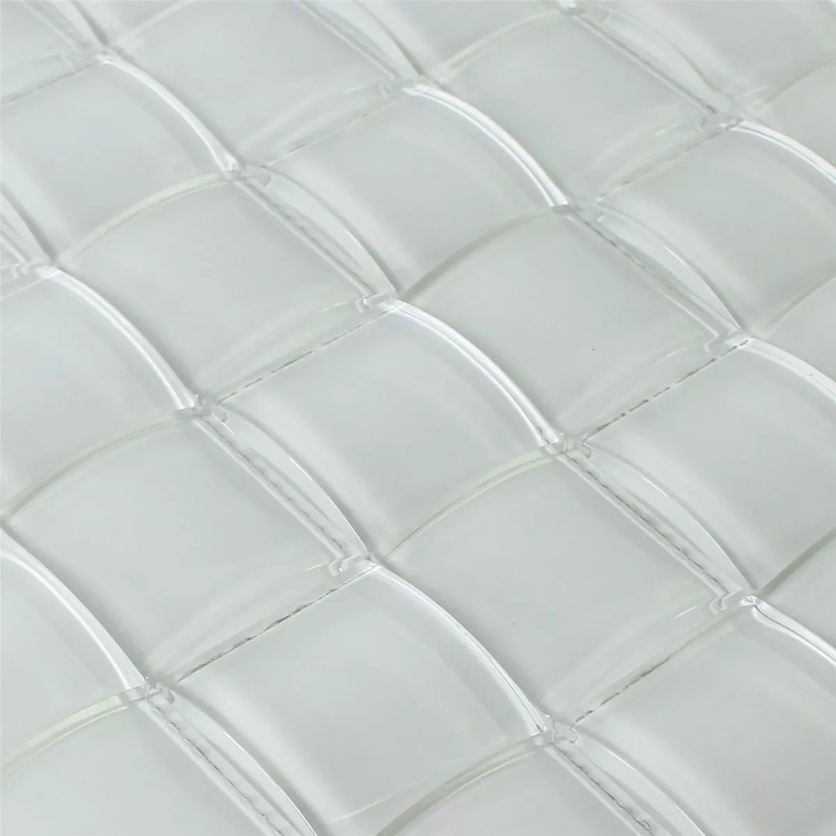Sample Mosaic Tiles Glass D Effect White Uni