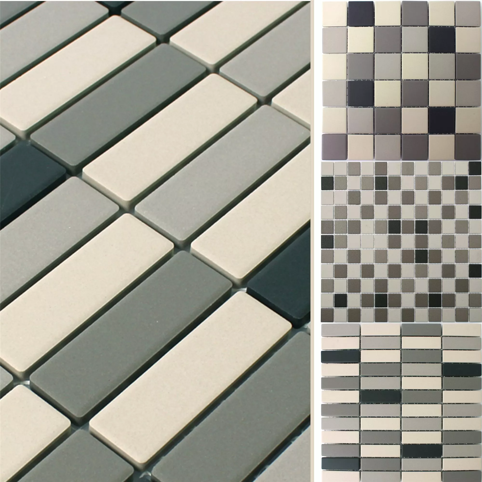 Ceramic Mosaic Miranda Non-Slip Grey Beige Unglazed R10