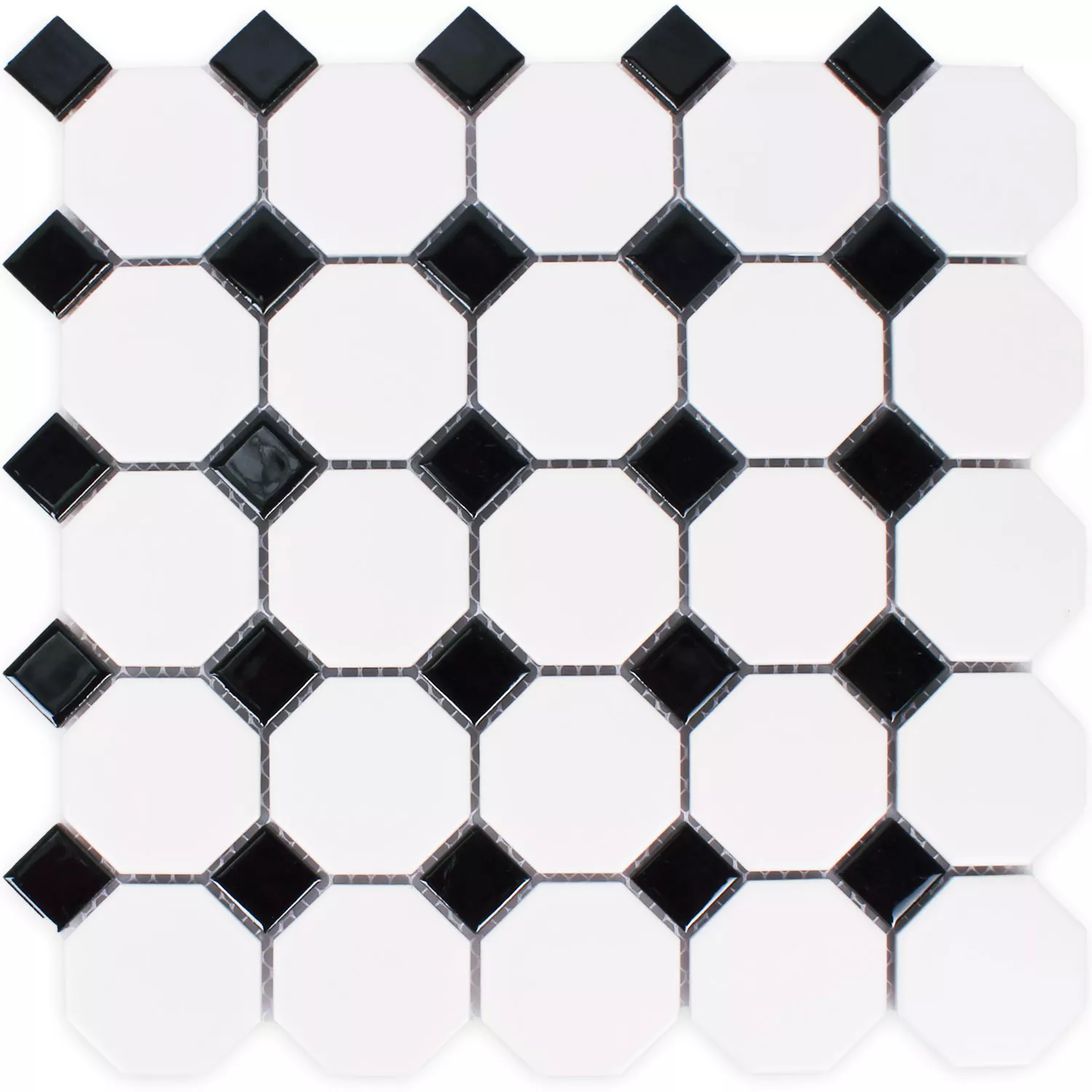 Mosaic Tiles Ceramic Octagon Belami Black White