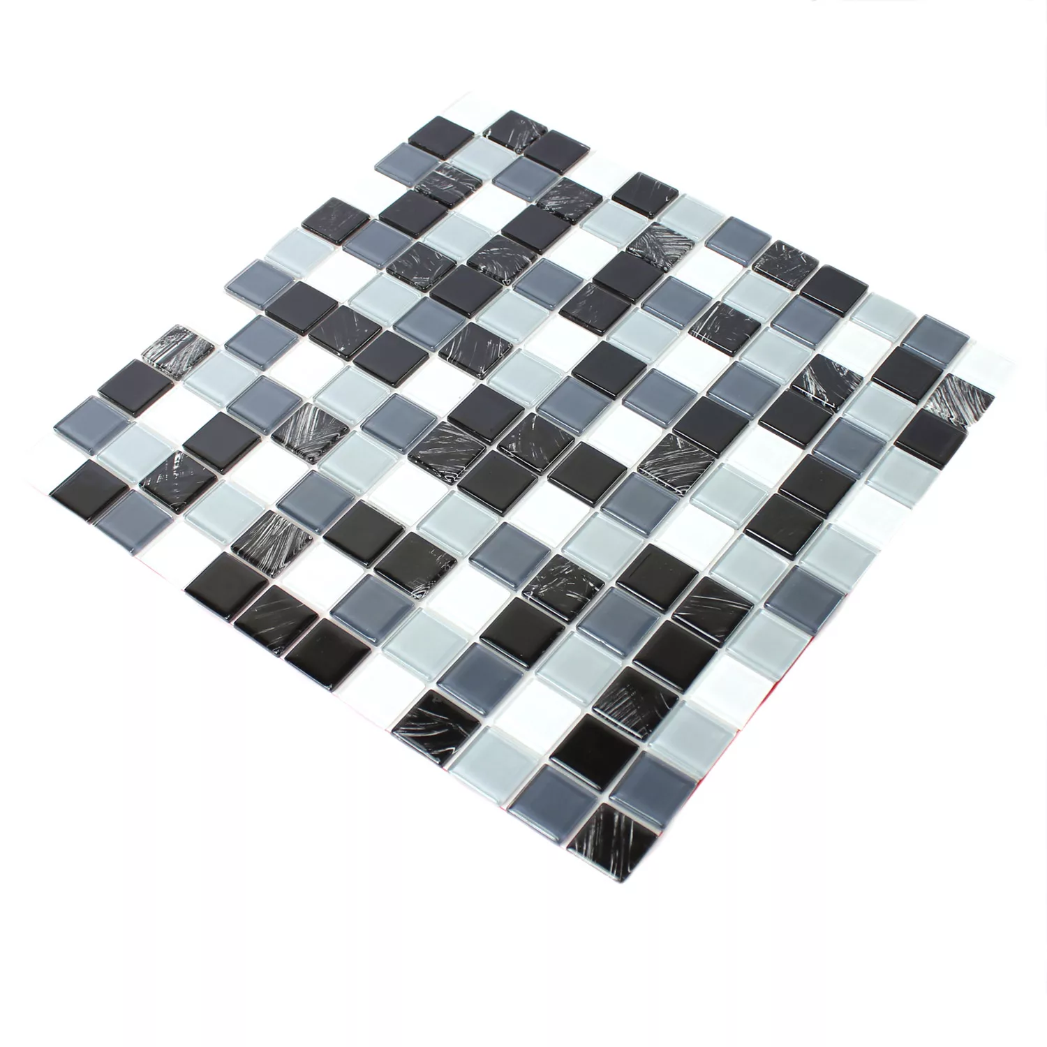 Sample Mosaic Tiles Glass Self Adhesive Black Grey