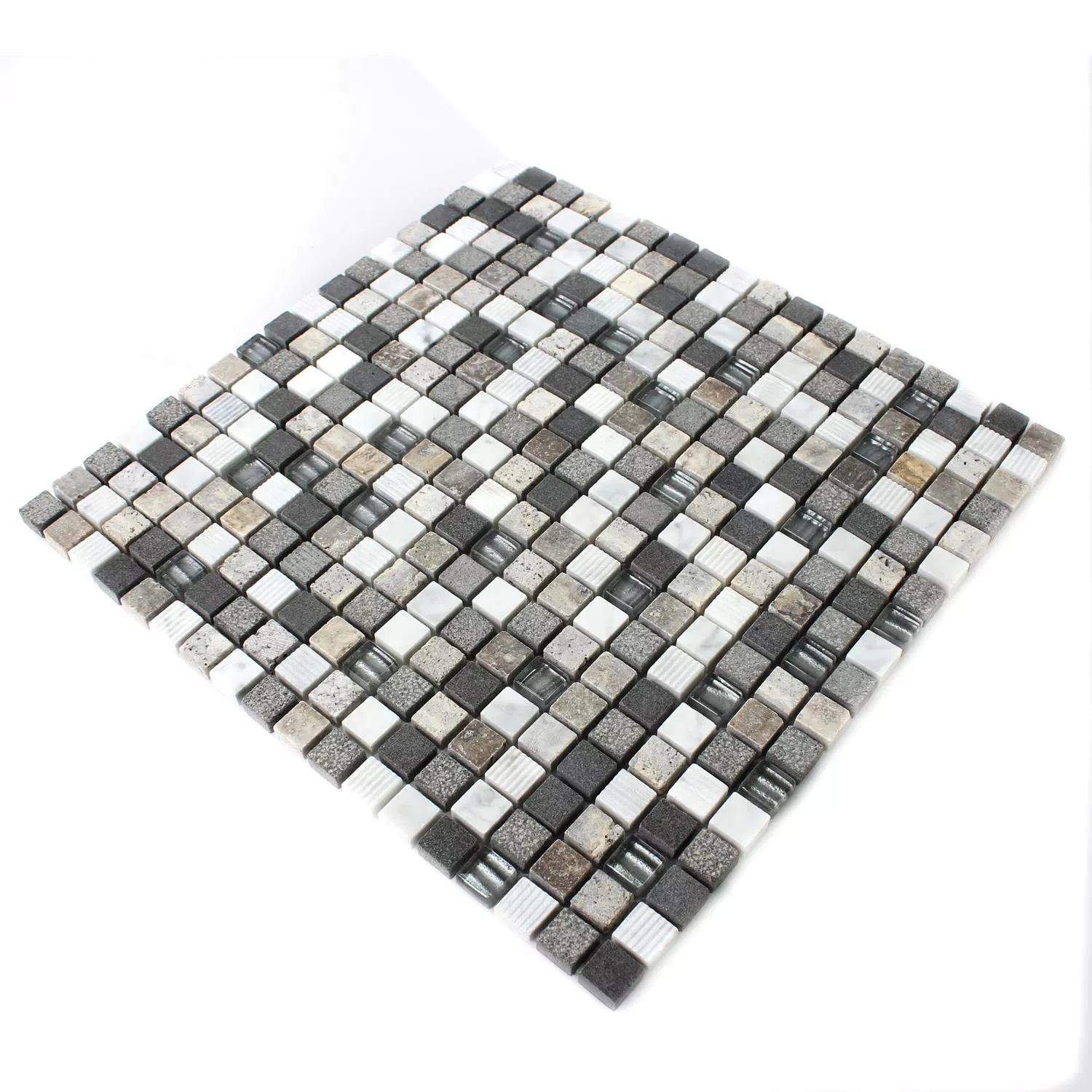 Mosaic Tiles Glass Natural Stone Isola Grey Brown
