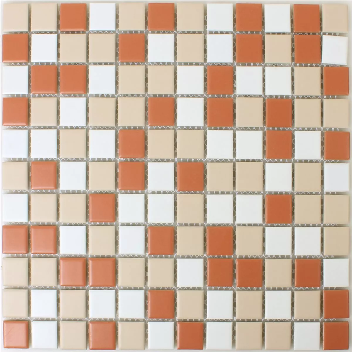 Sample Mosaic Tiles Ceramic White Creme Terrakotta Mix