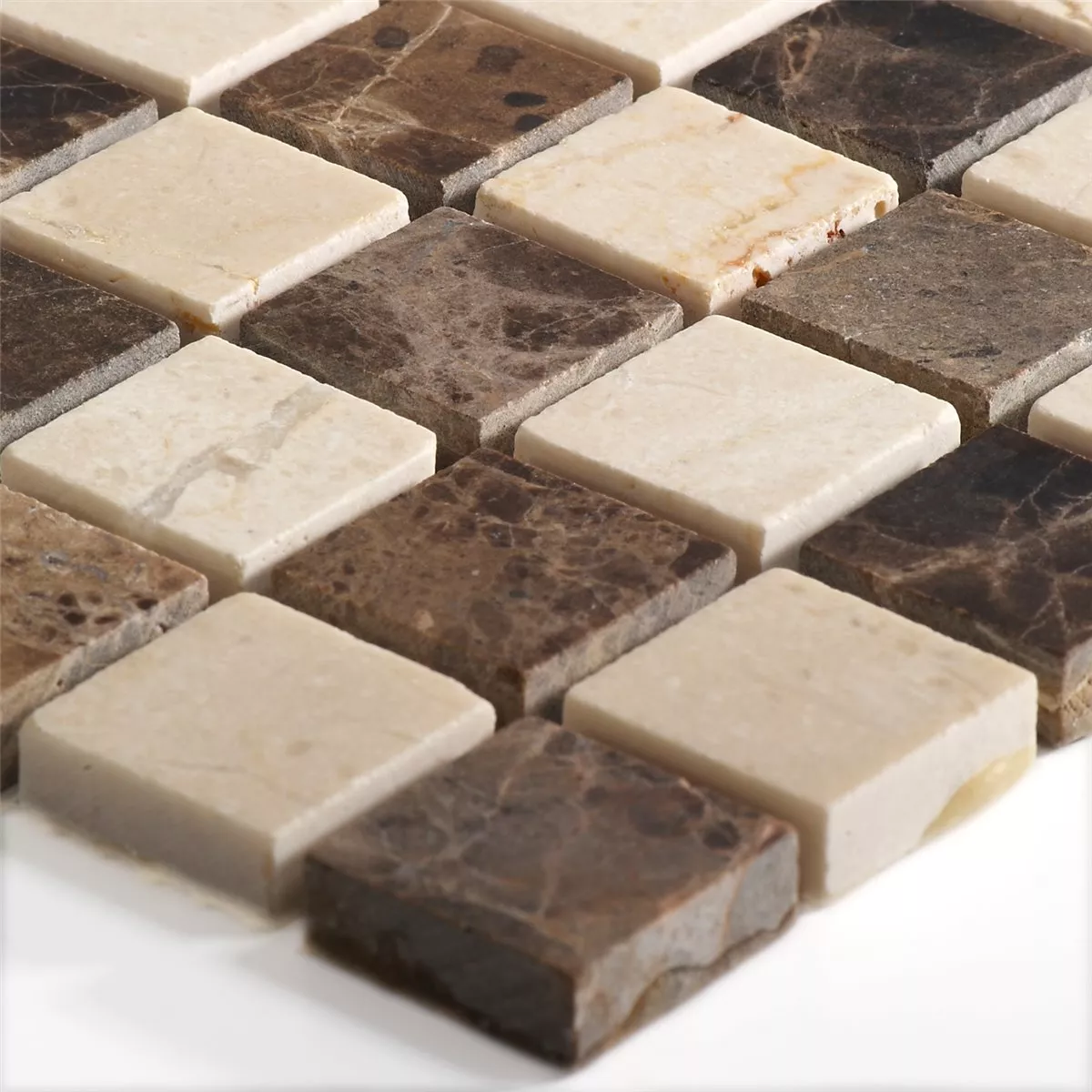 Mosaic Tiles Natural Stone Marble Beige Brown Mix