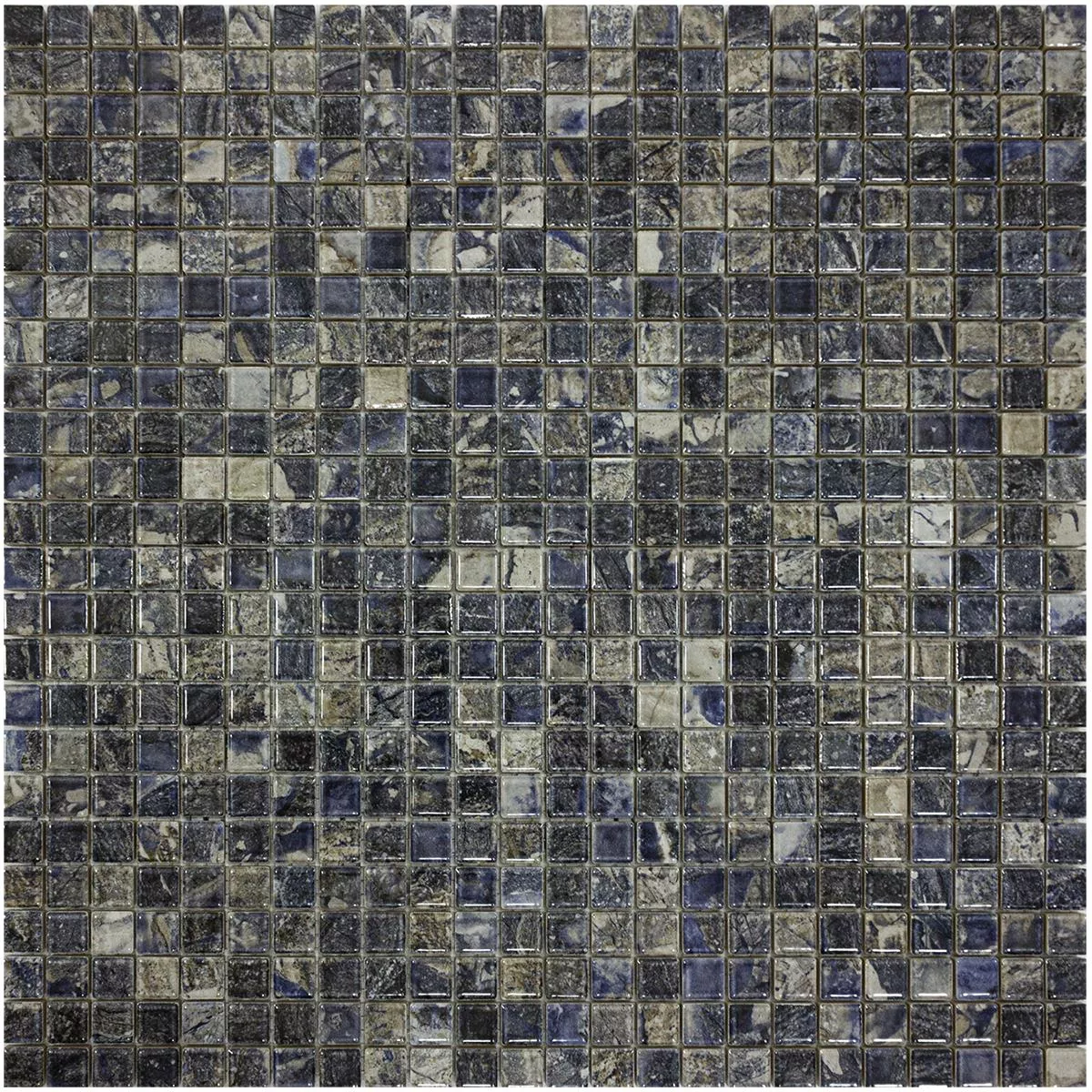 Ceramic Mosaic Tiles Elysium Marble Optic Dark Blue 12