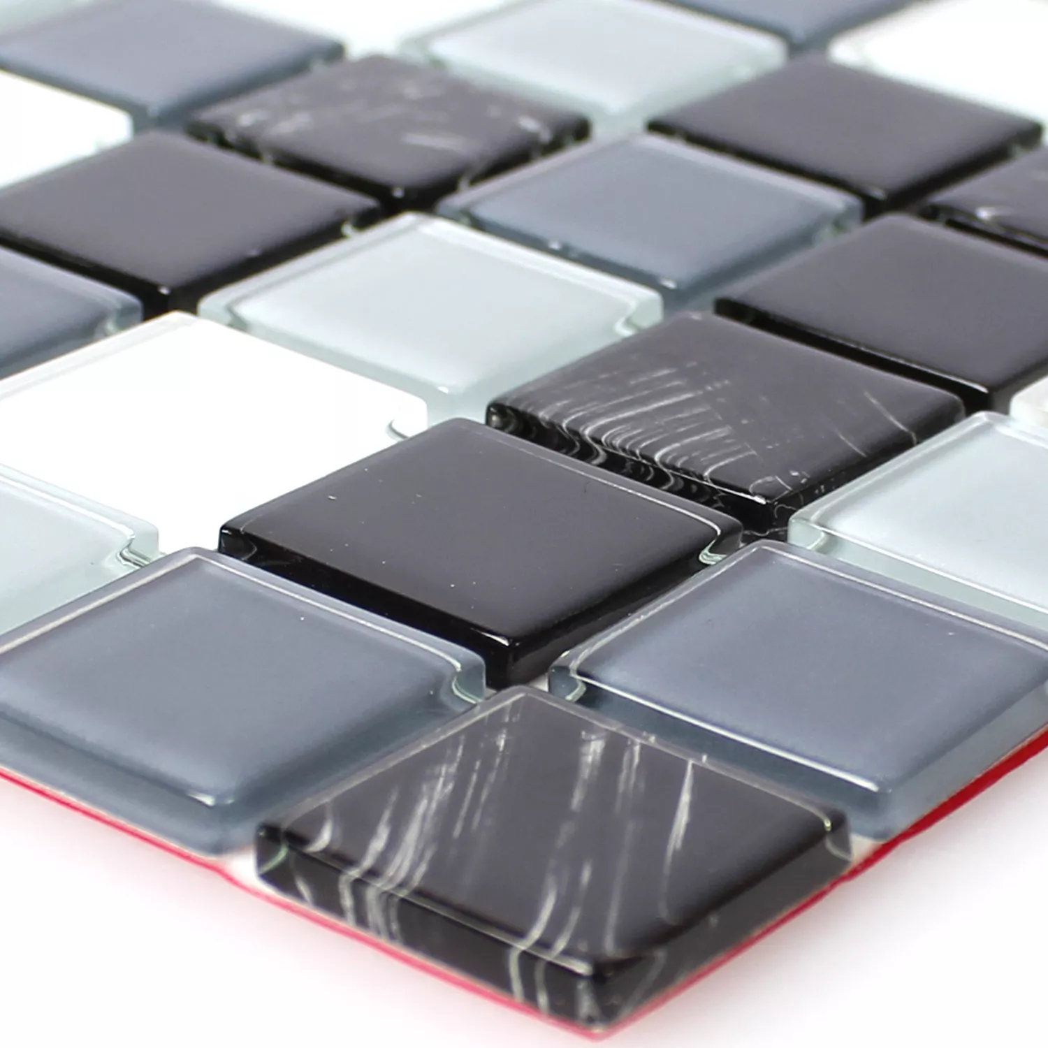 Mosaic Tiles Glass Self Adhesive Black Grey