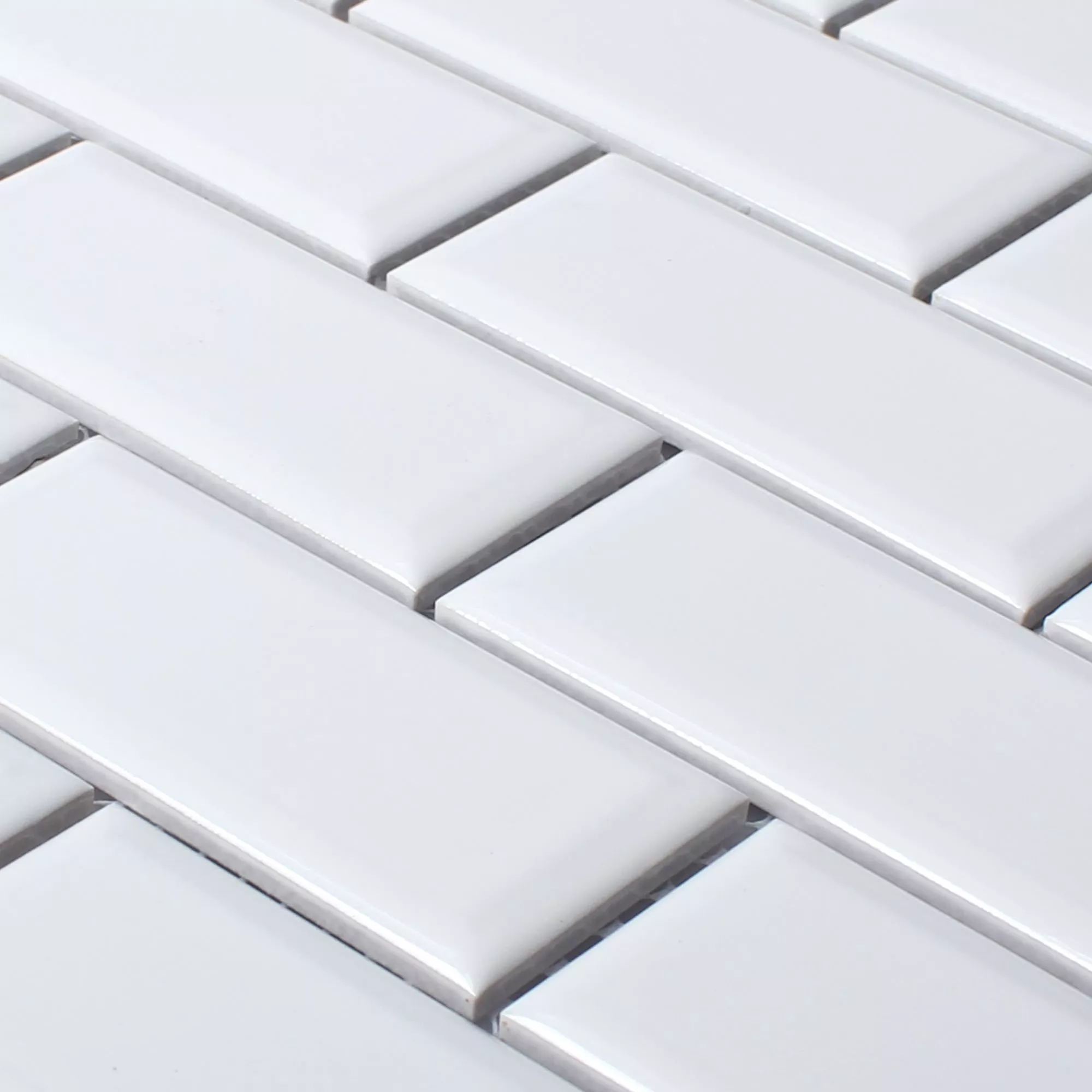 Ceramic Mosaic Tiles Devon Metro Facet White