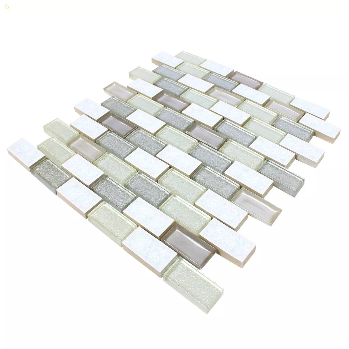 Mosaic Tiles Glass Ceramic Mirasol White
