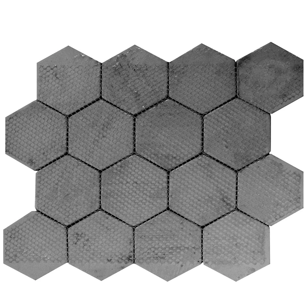 Sample Glass Mosaic Tiles Andalucia Hexagon Black