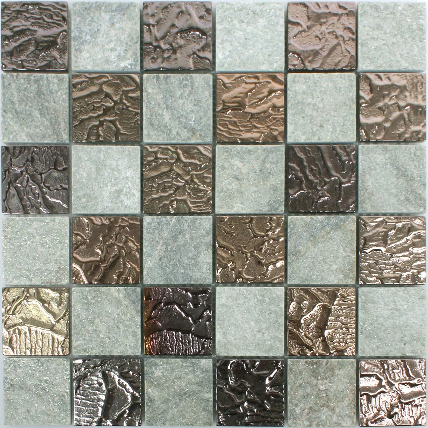 Mosaic Tiles Sheldrake Grey Copper