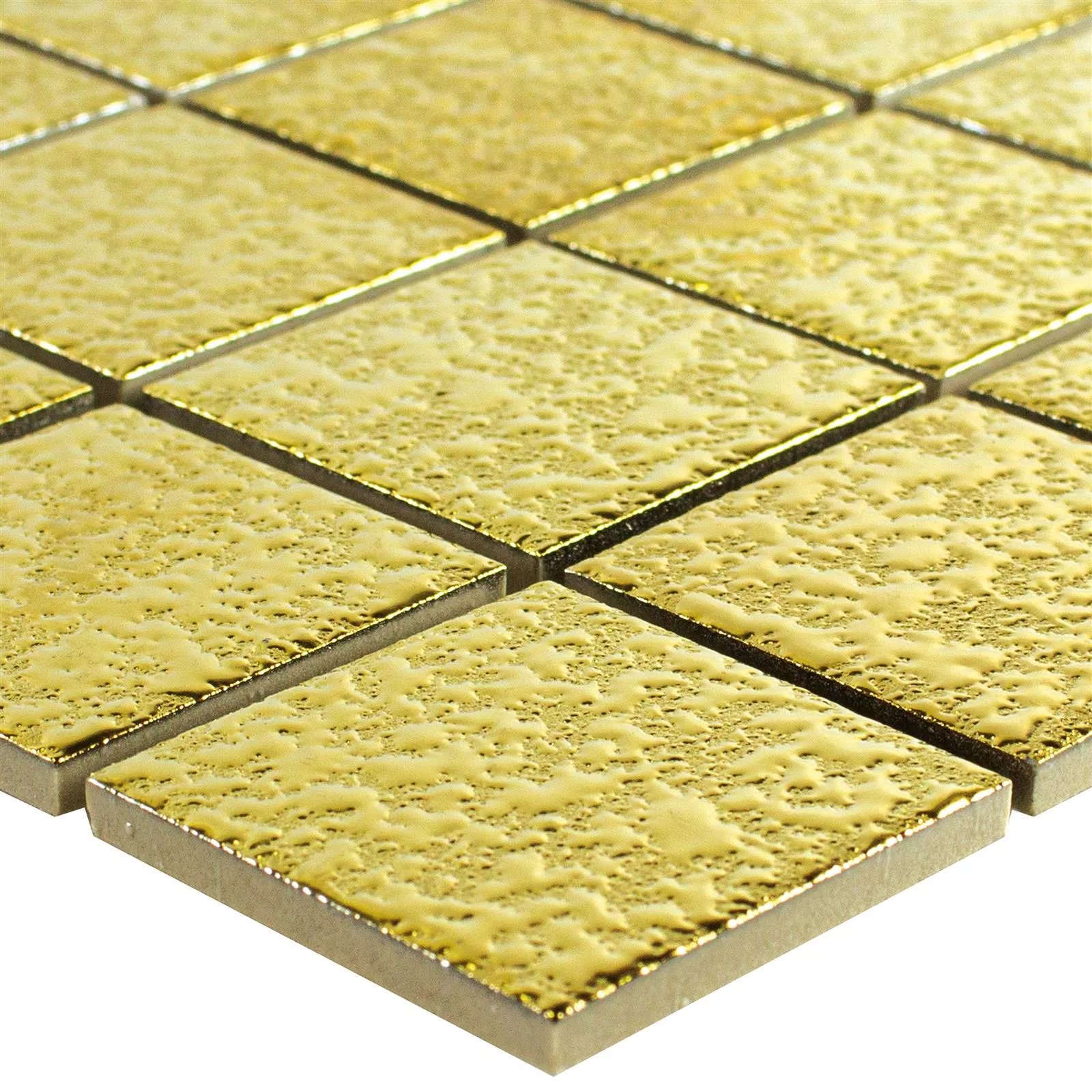 Ceramic Mosaic Tiles Jackson Gold Beaten Ceramic Mosaic Tiles Jackson Gold Beaten
