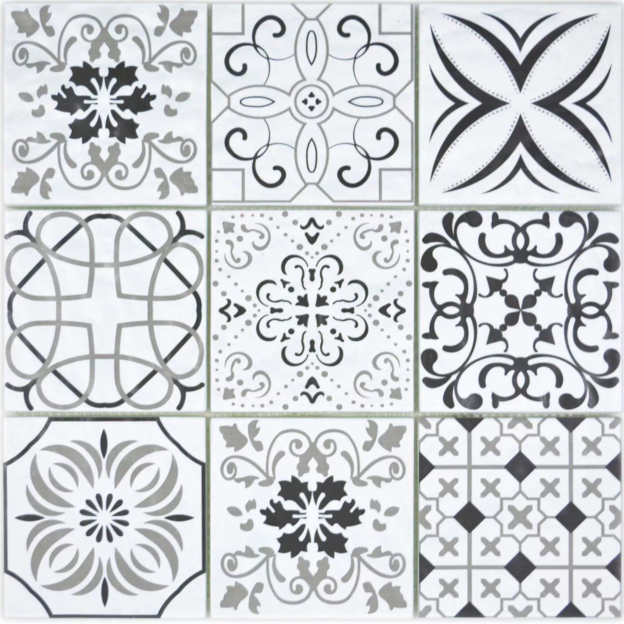 Sample Glass Mosaic Tiles Starlite Retro Black White 