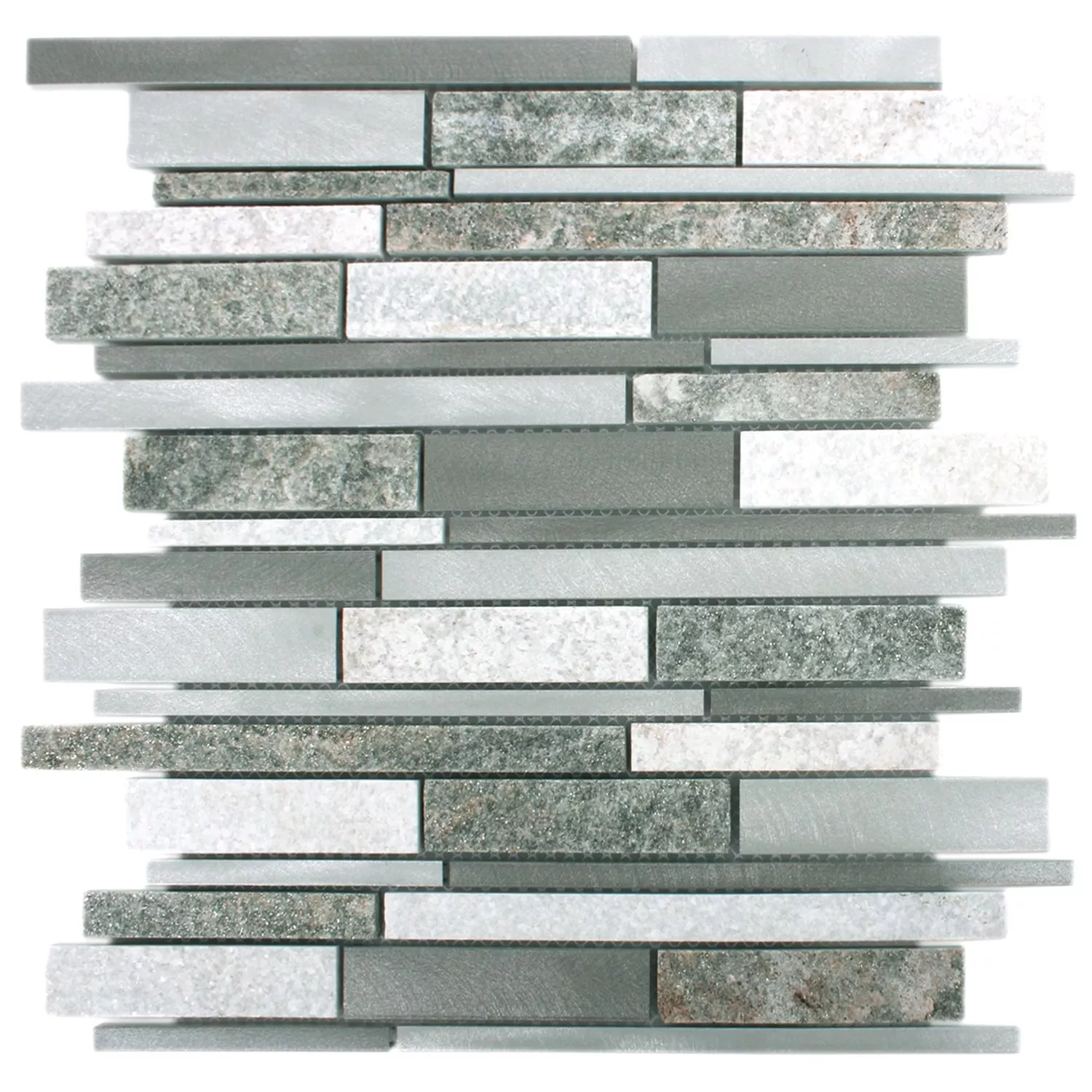 Sample Mosaic Tiles Wolga Quartzite Aluminium Mix