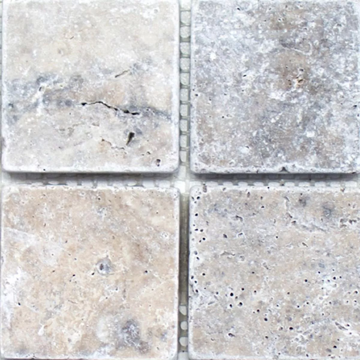 Sample Mosaic Tiles Travertine Nestor Silver 48