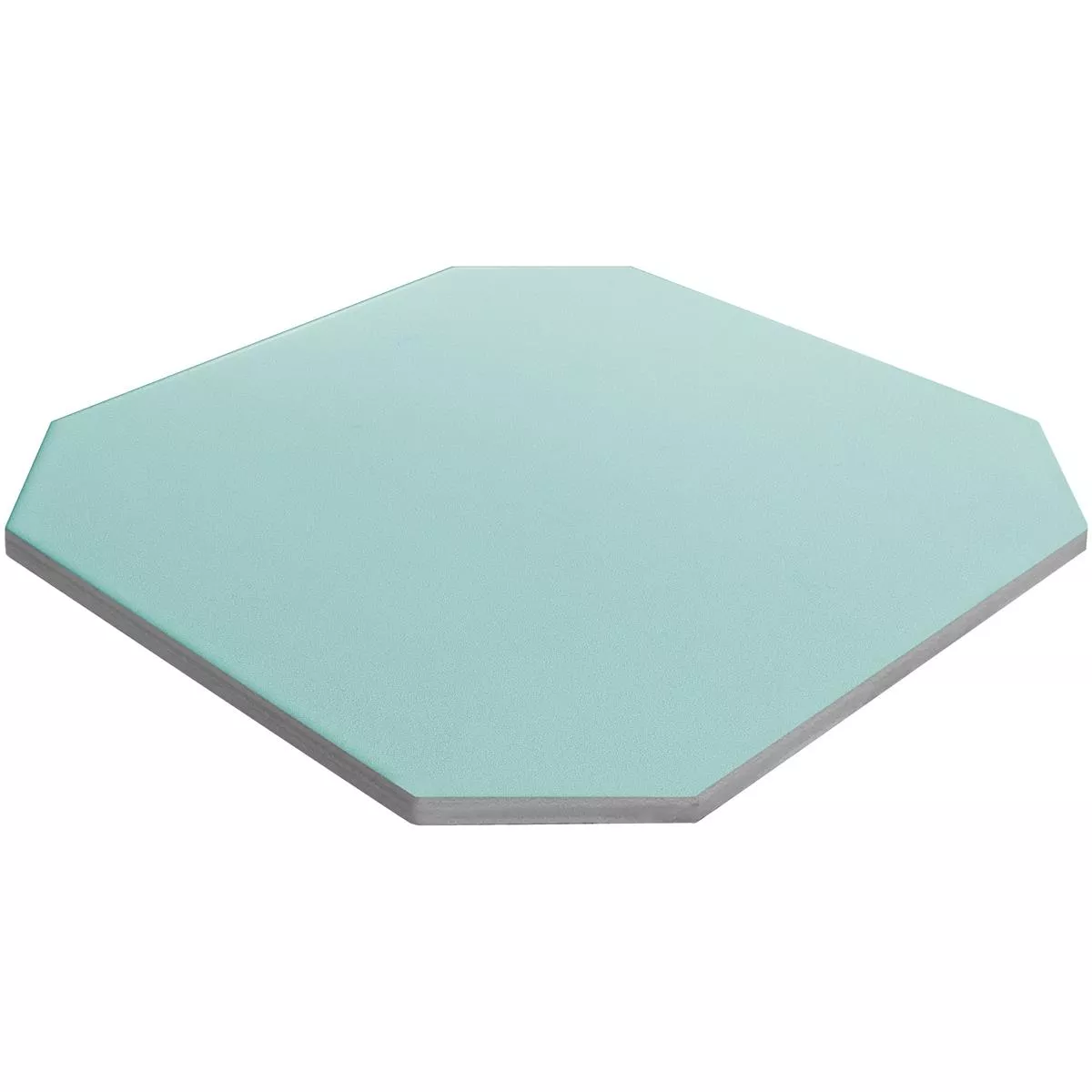 Sample Porcelain Stoneware Tiles Genexia Uni Cyan Octagon 20x20cm