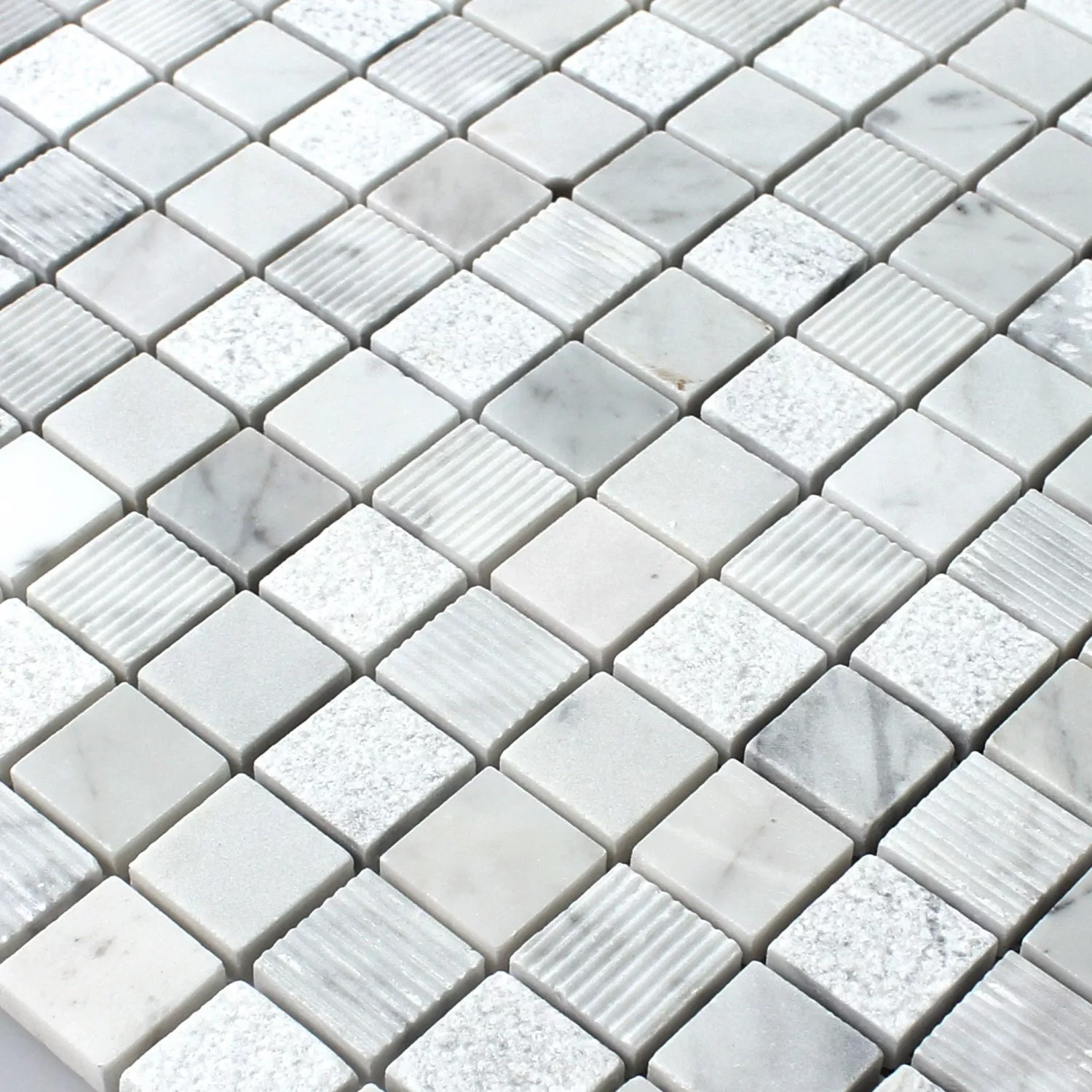 Sample Mosaic Tiles Natural Stone Carrara White