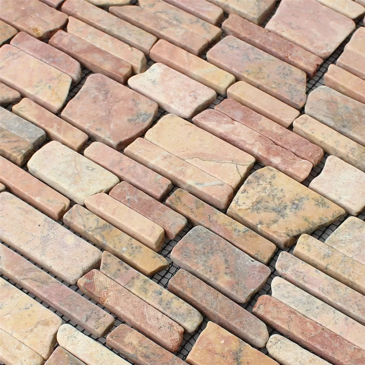 Sample Mosaic Tiles Marble Natural Stone Brick Rosso Verona