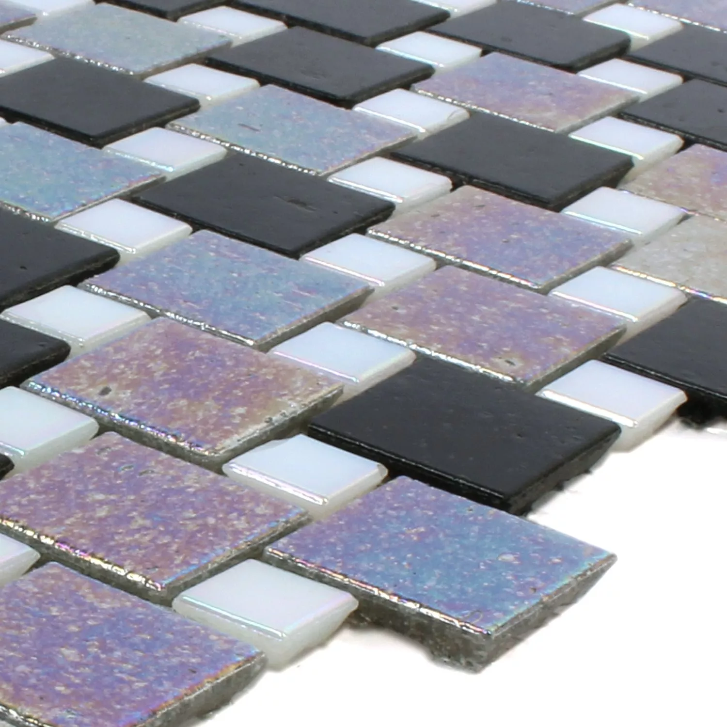 Sample Mosaic Tiles Glass Tahiti Grey Black