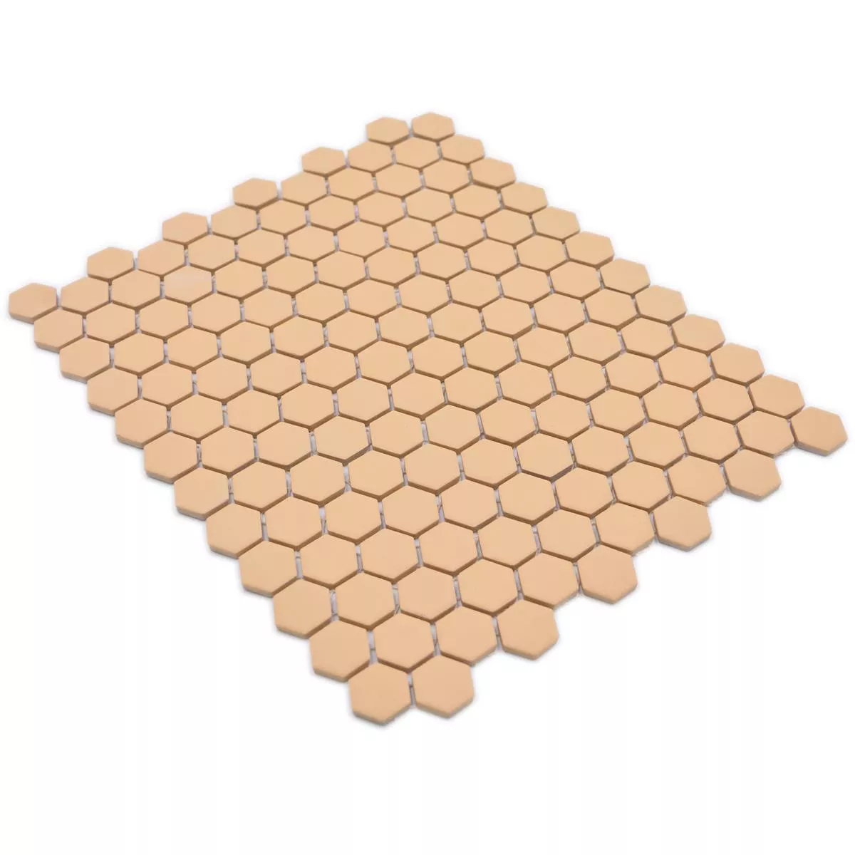 Sample Ceramic Mosaic Bismarck R10B Hexagon Ocher Orange H23