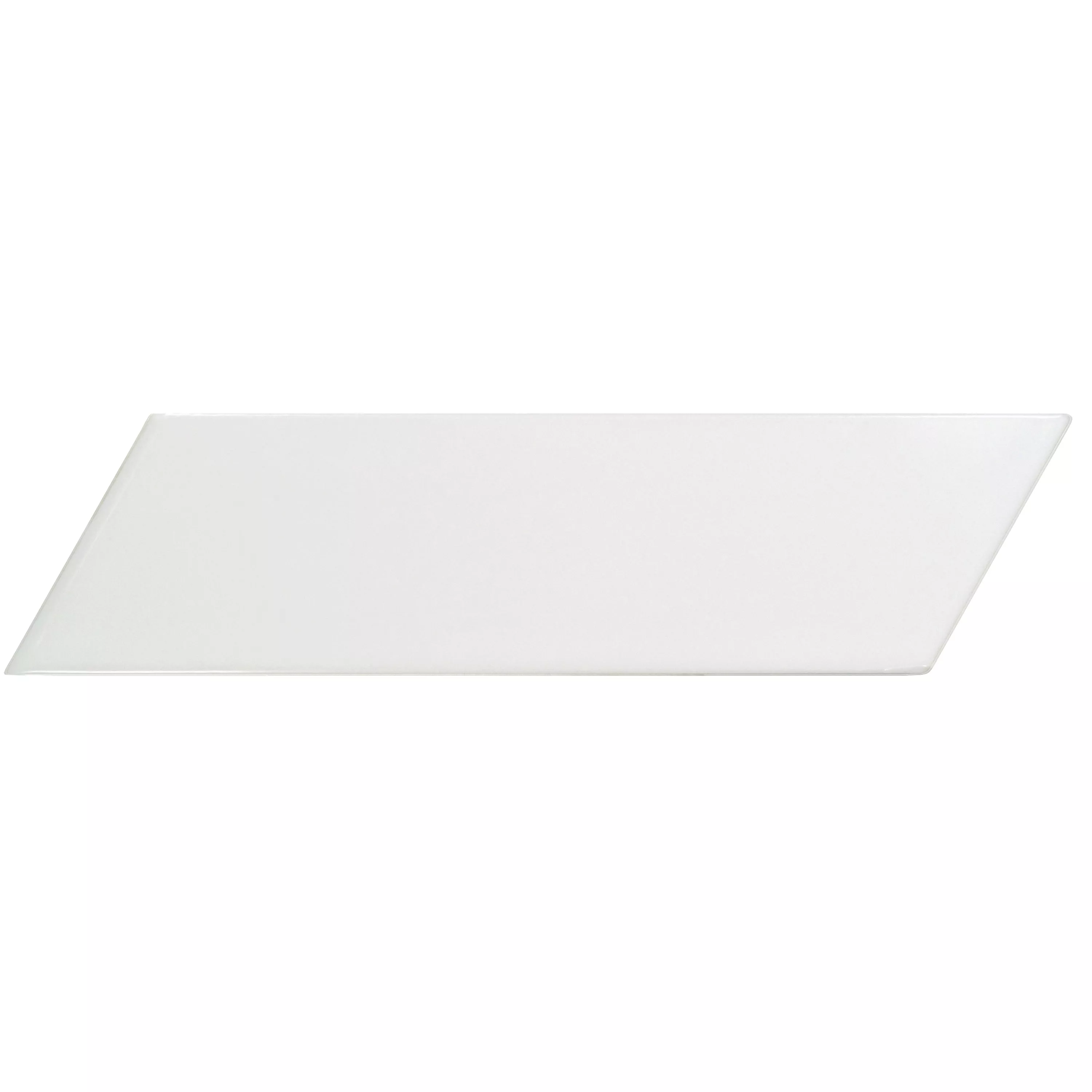 Sample Wall Tiles Silex 18,6x5,2cm Blanc Mat Obliquely Left