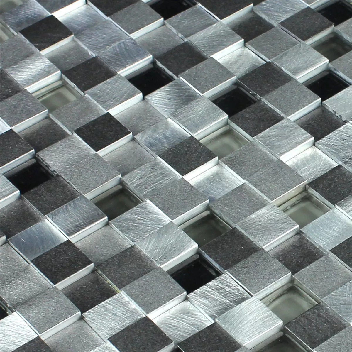 Sample Design Tiles Aluminium Alu Glass D Mosaic Black Mix