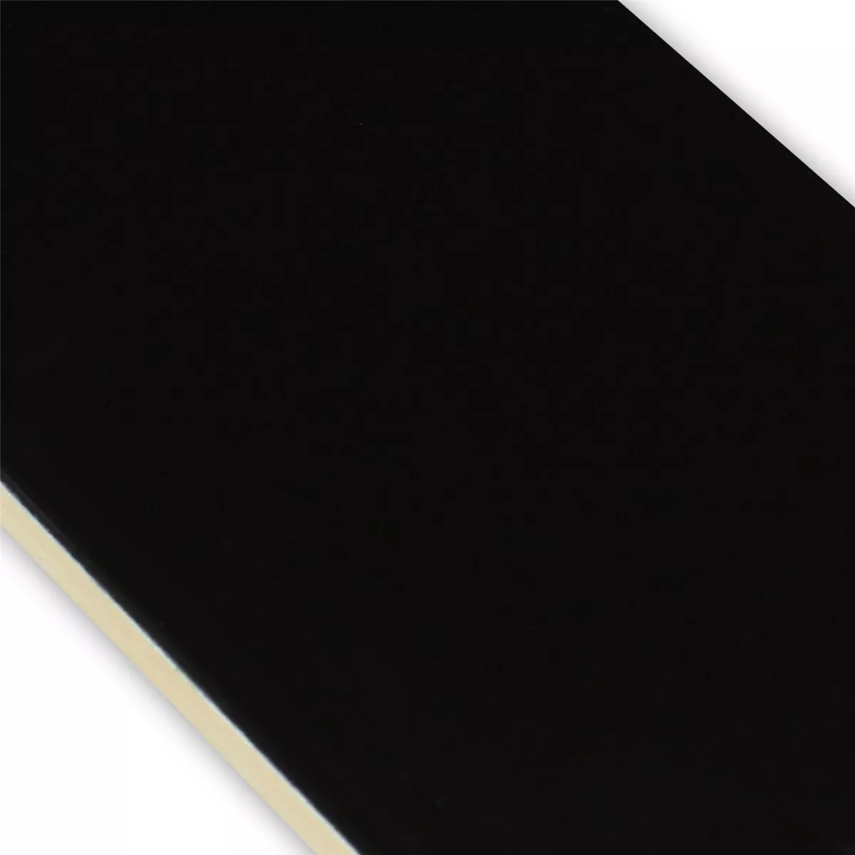 Sample Metro Wall Tiles Black Glossy 10x30cm